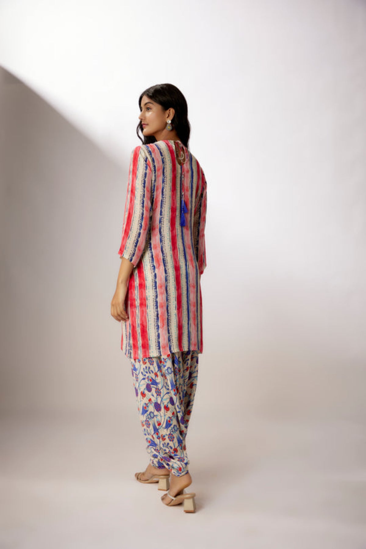 Ivory Printed Crepe Kurta Set