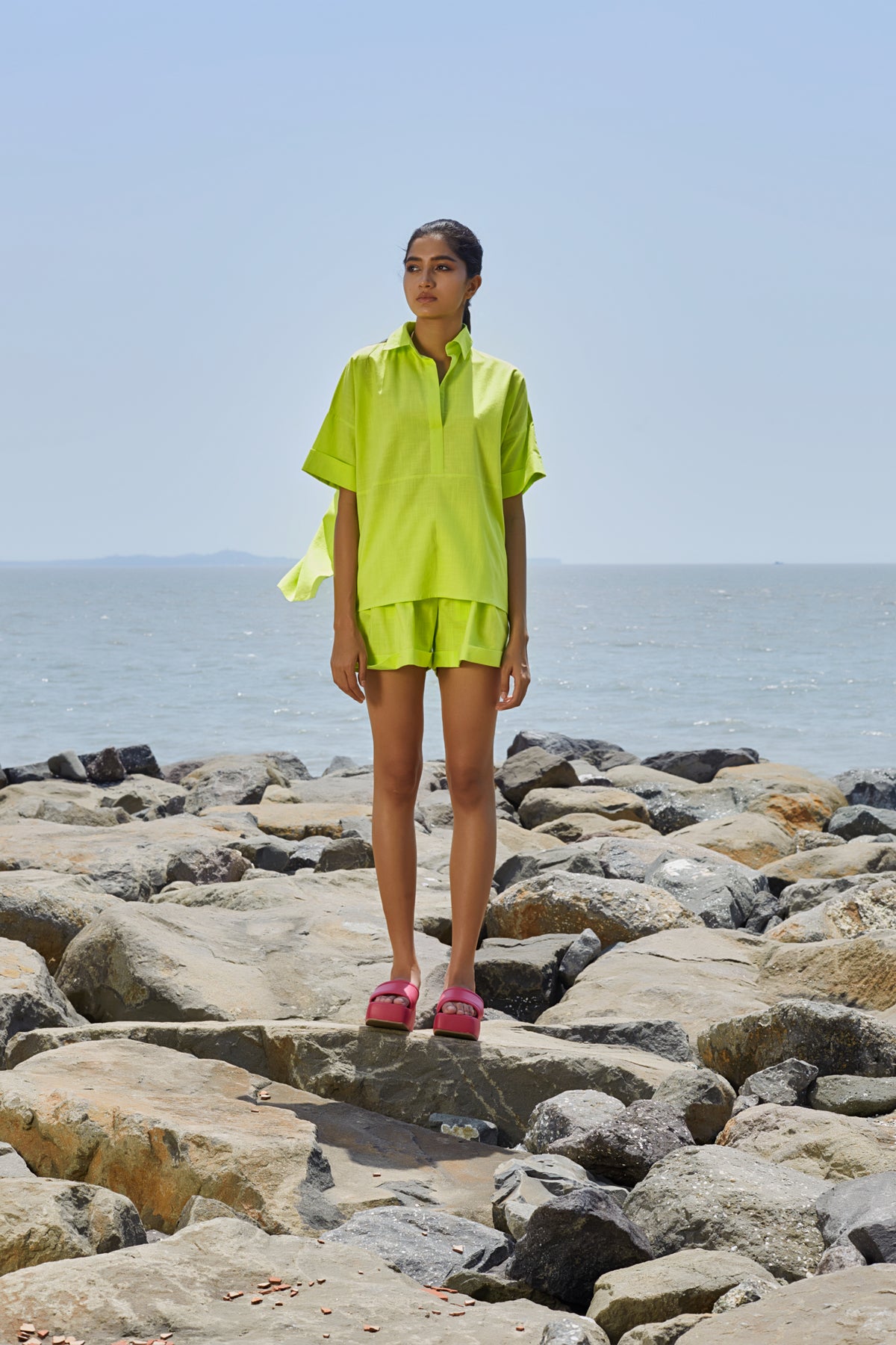 Neon Green Ekin Shirt Set