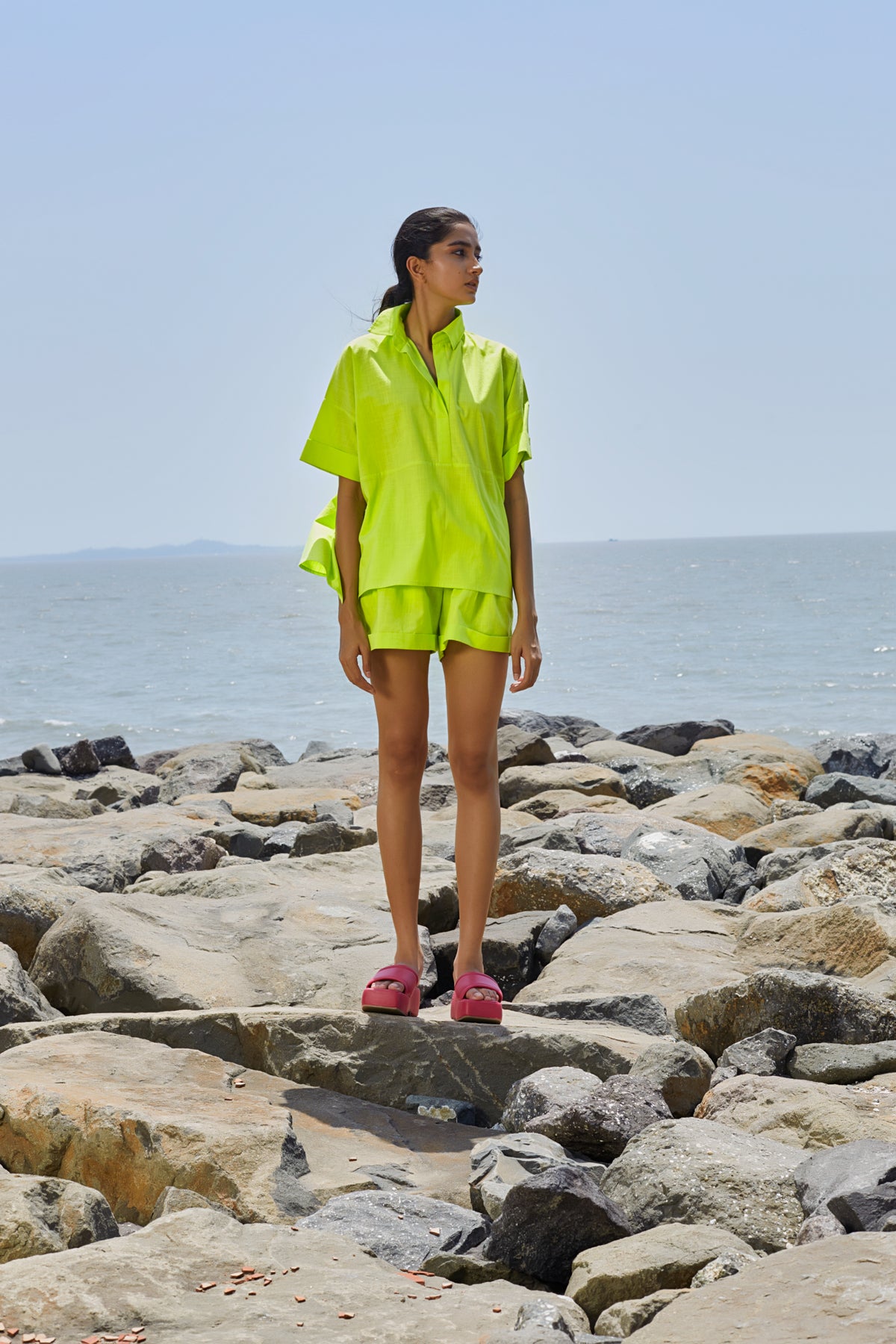 Neon Green Ekin Shirt Set