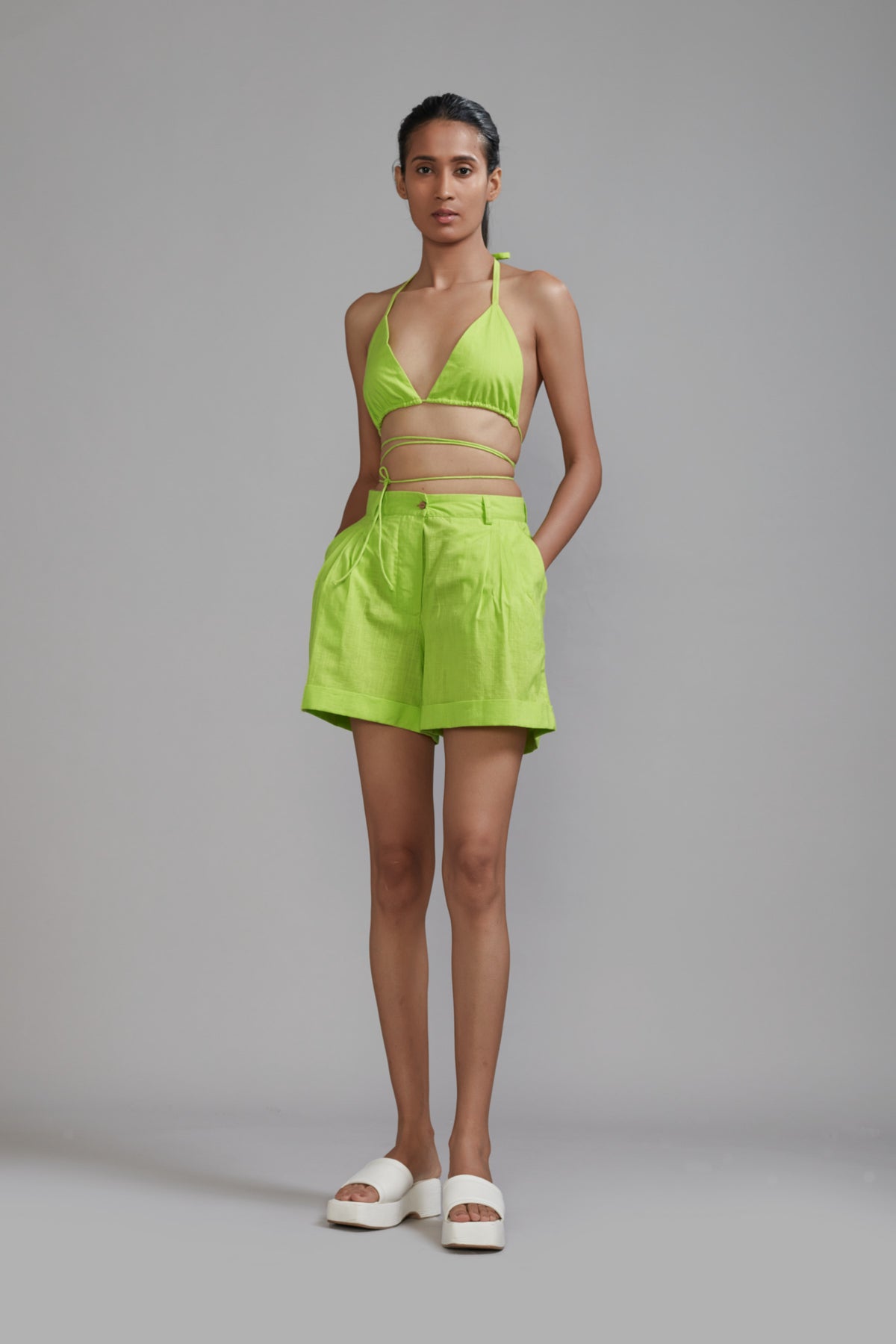 Neon Green Overlap Bralette