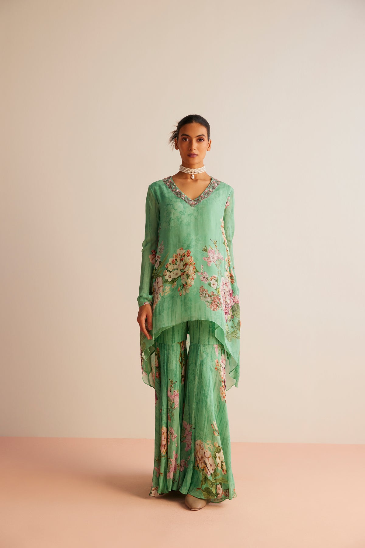 Sea Green Faiza Tunic Set