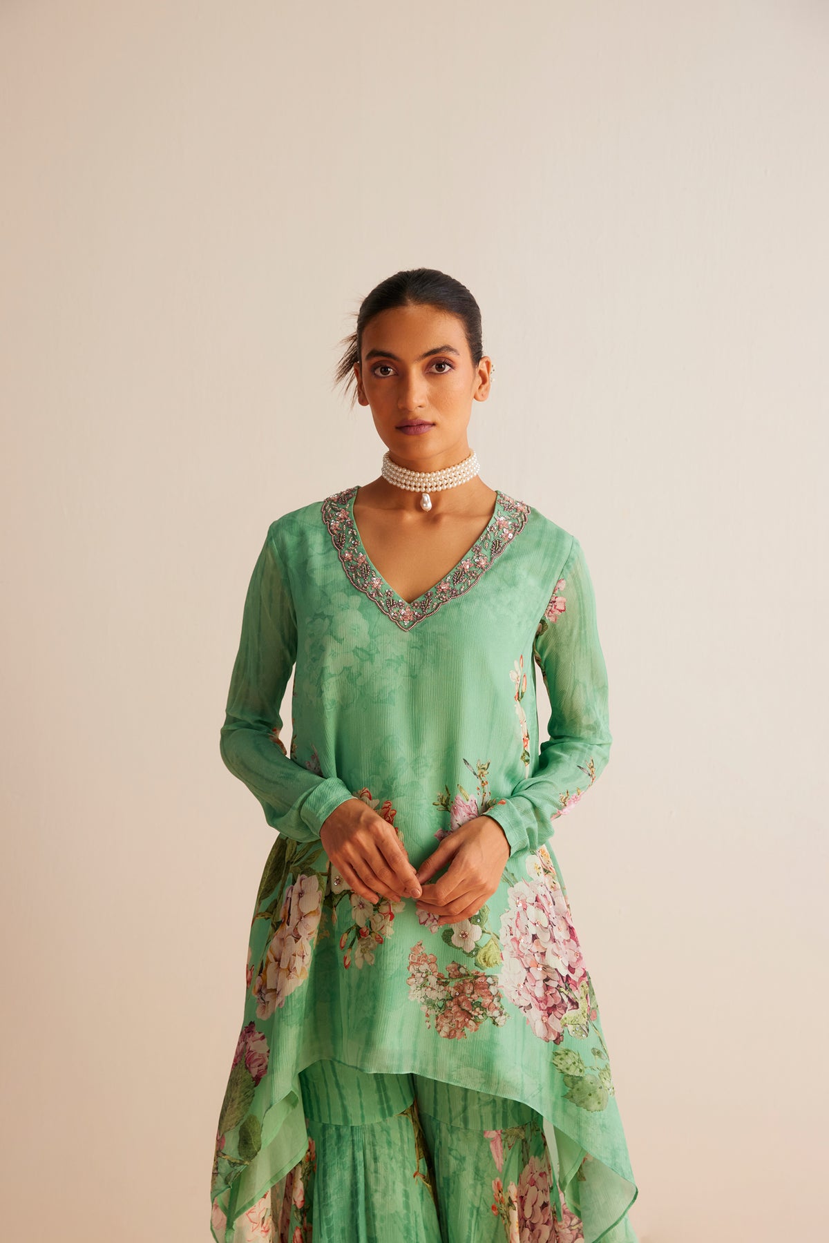 Sea Green Faiza Tunic Set