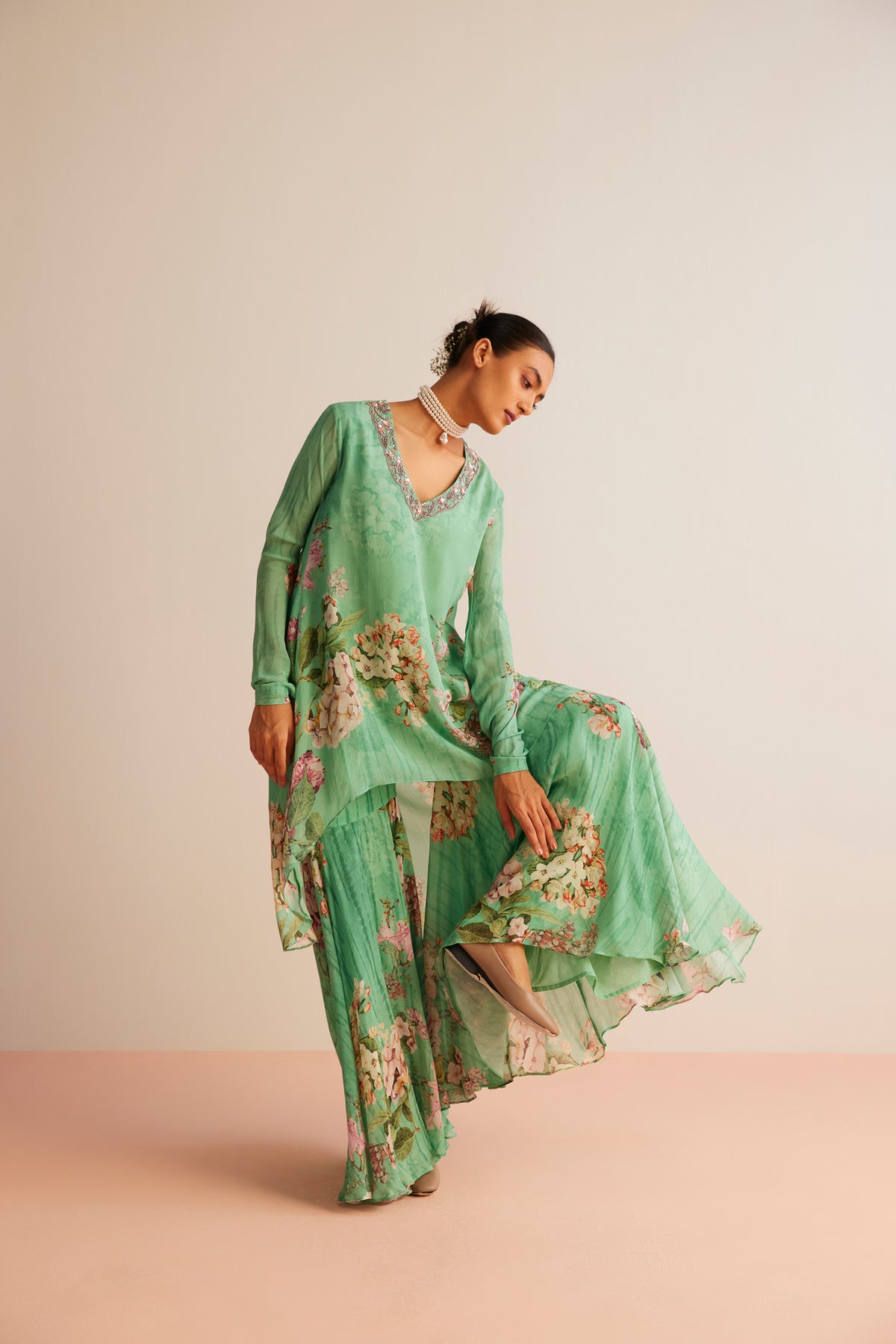 Sea Green Faiza Tunic Set