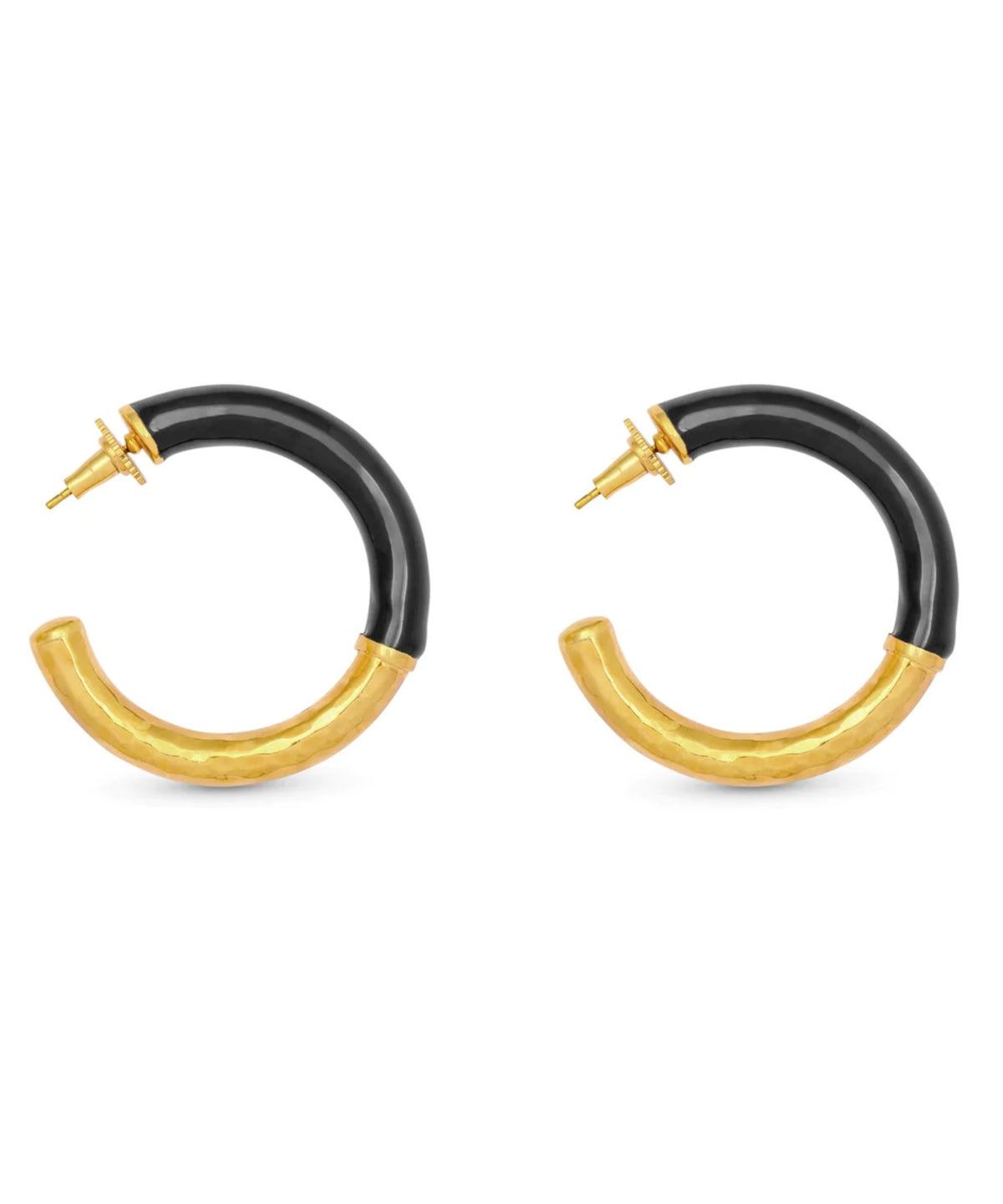 Black &amp; Gold Hammered Hoop