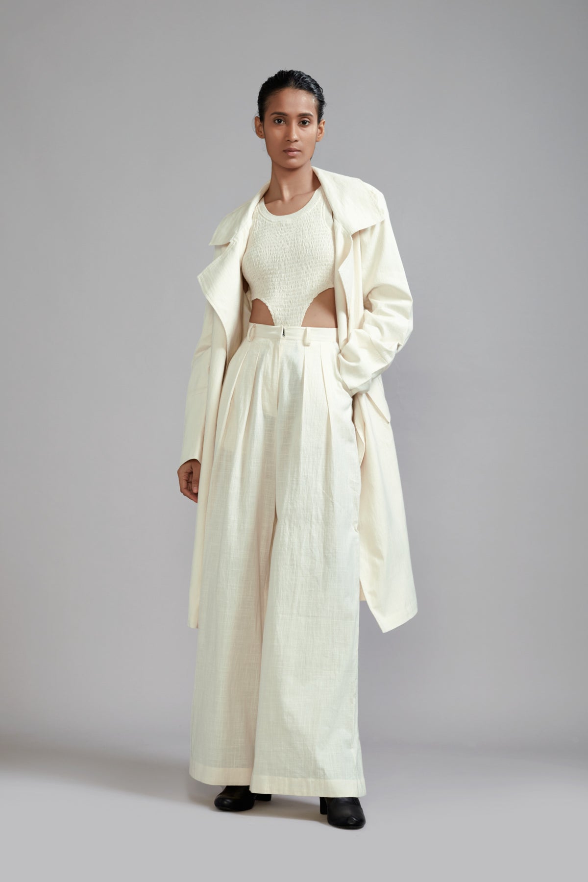 Off white Trench Jacket Set