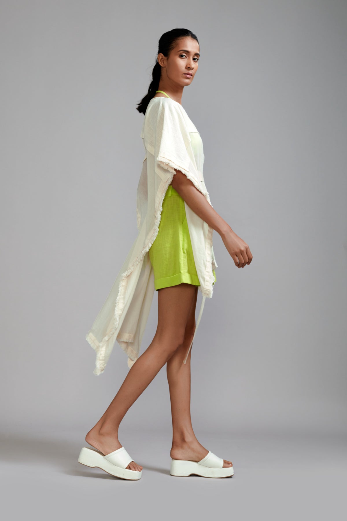 Off white Fringed Kaftan