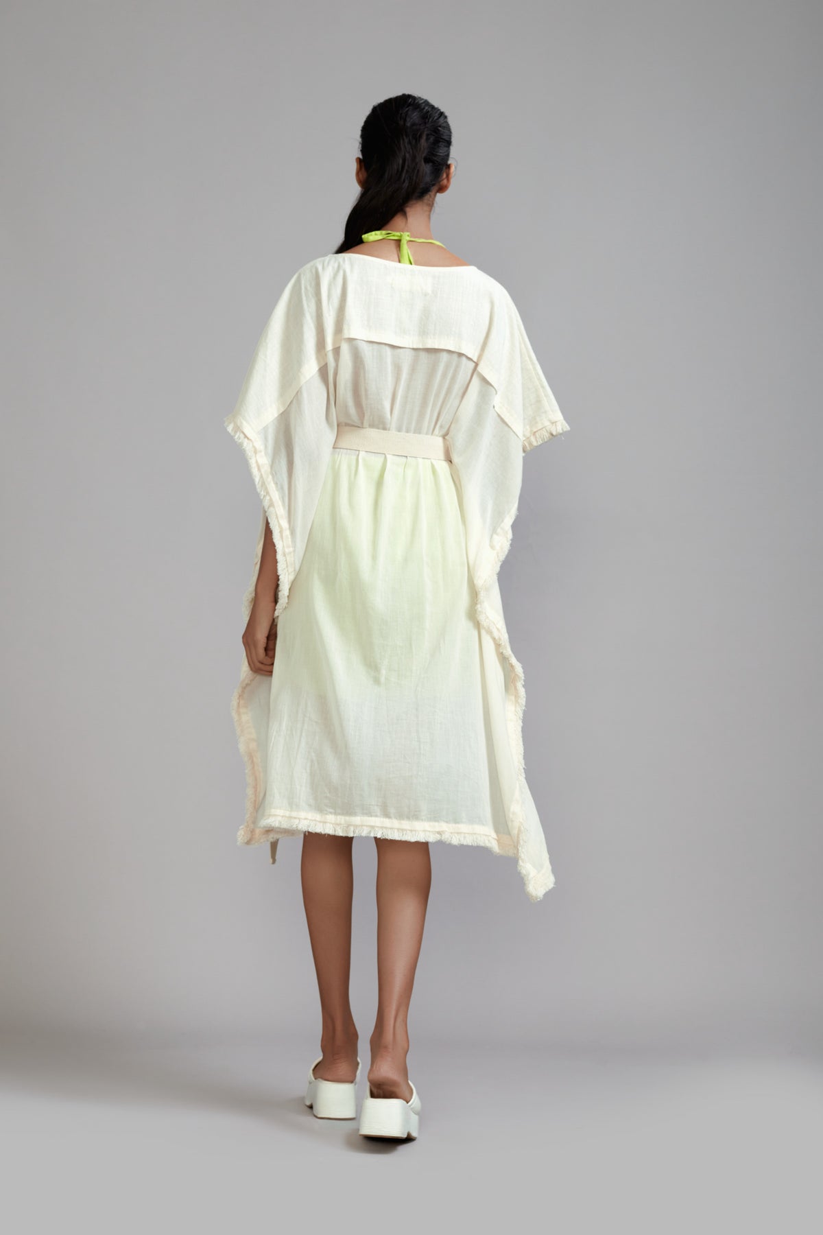 Off white Fringed Kaftan