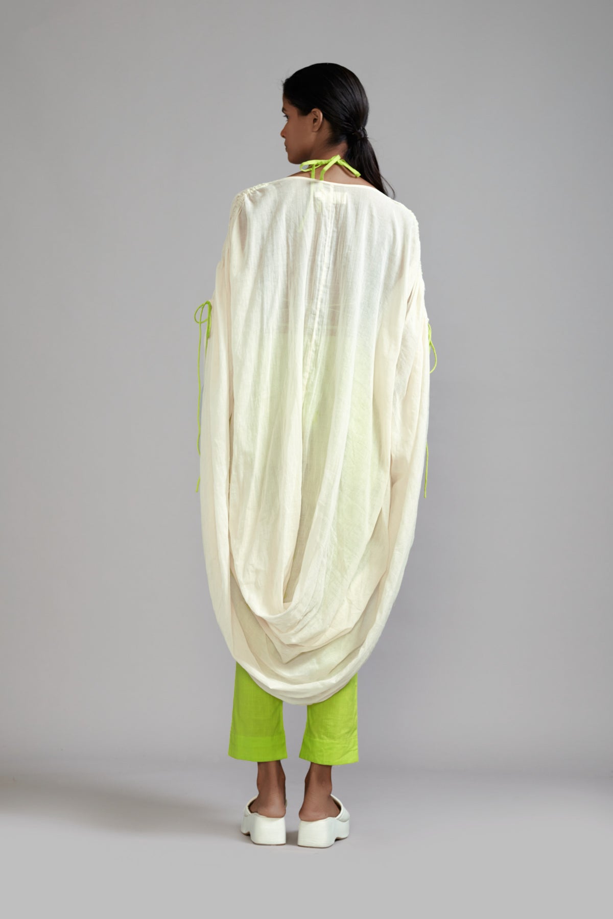 Off white Gathered Cowl Tunic