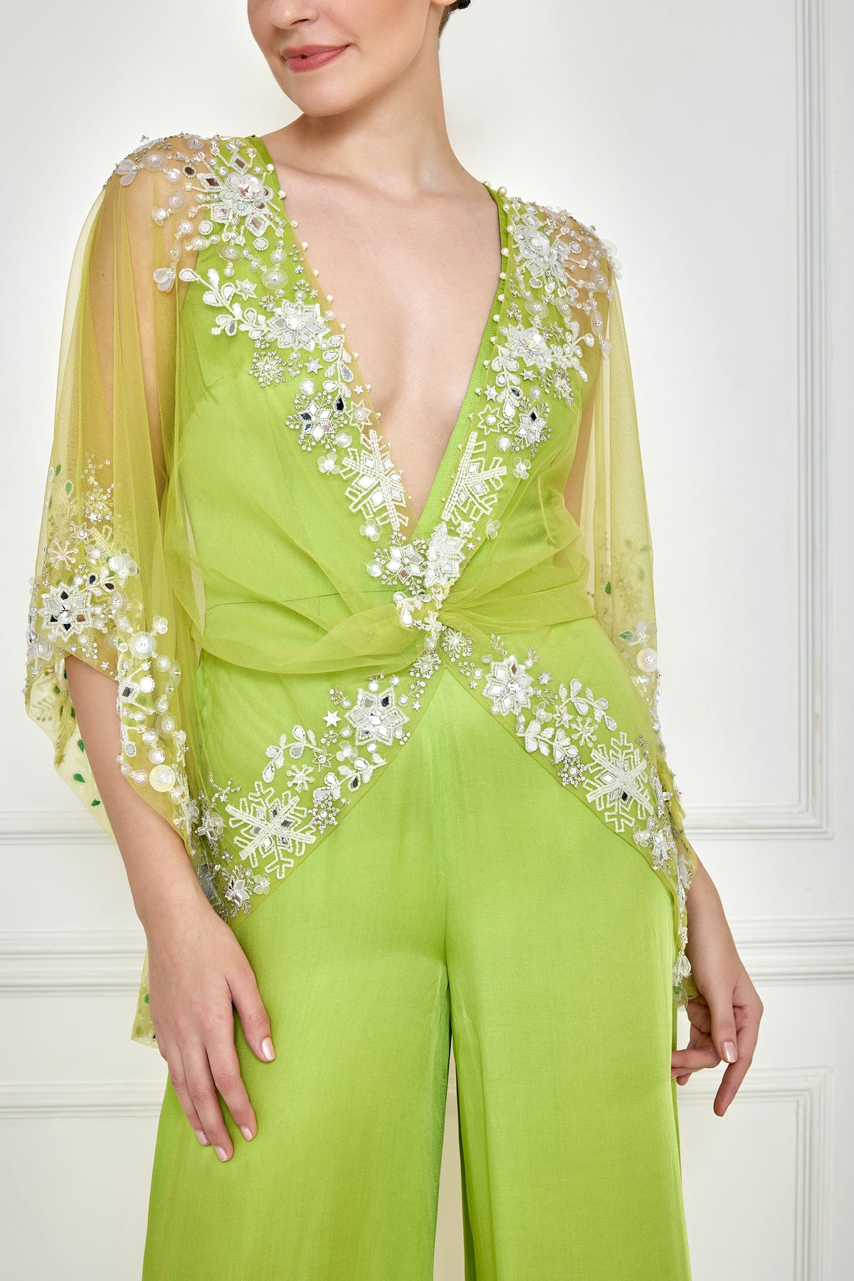 Citrus Green Net Mirror Jumpsuit