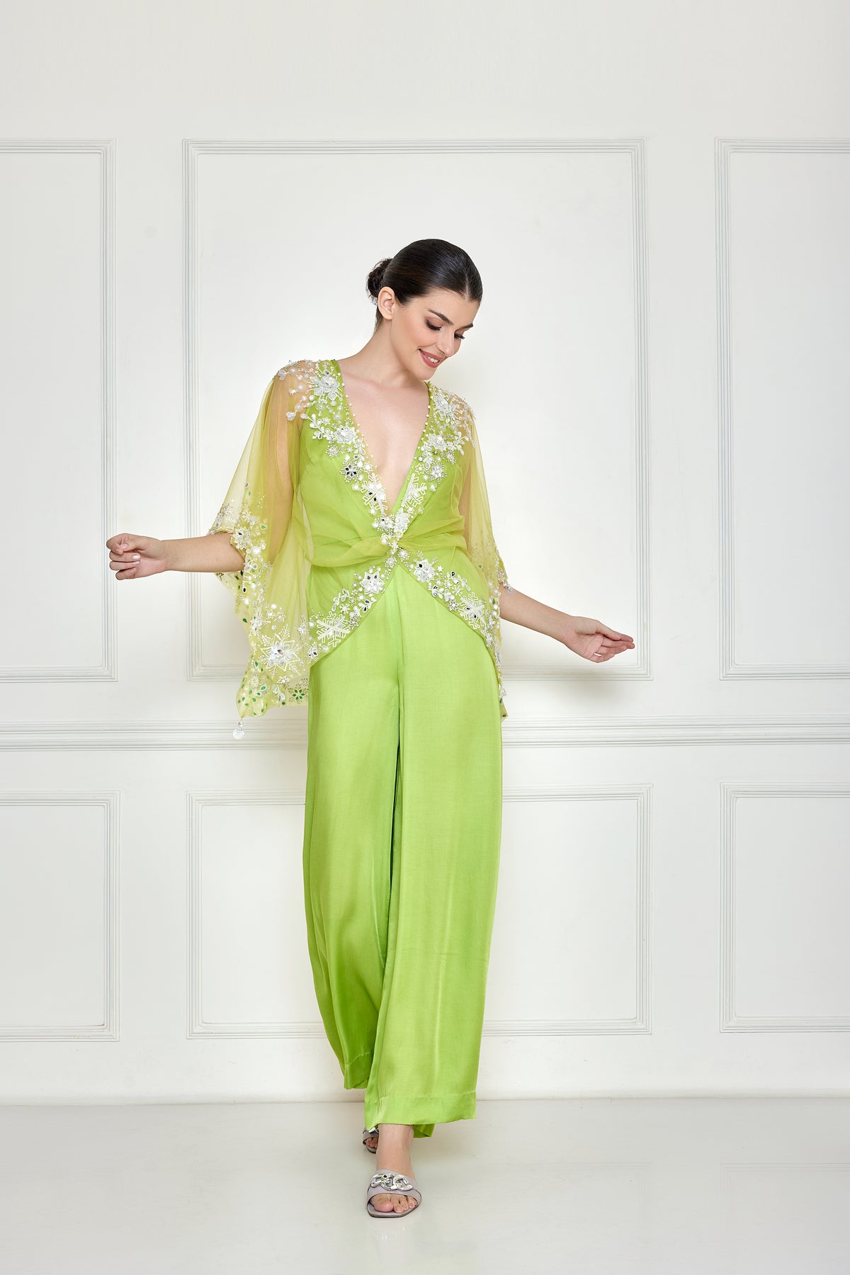 Citrus Green Net Mirror Jumpsuit