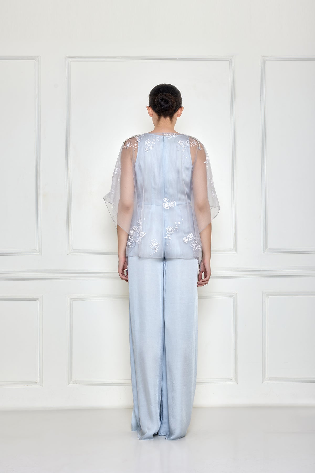 Ice Grey Net Jumpsuit