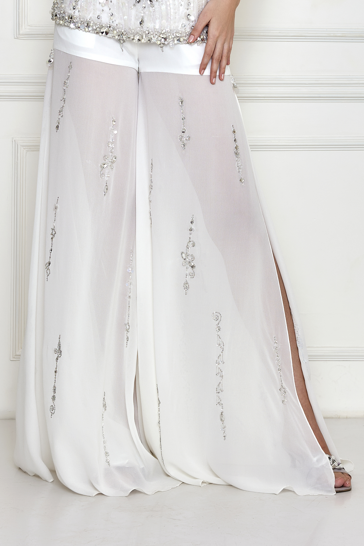 Ivory  High Slit Sharara