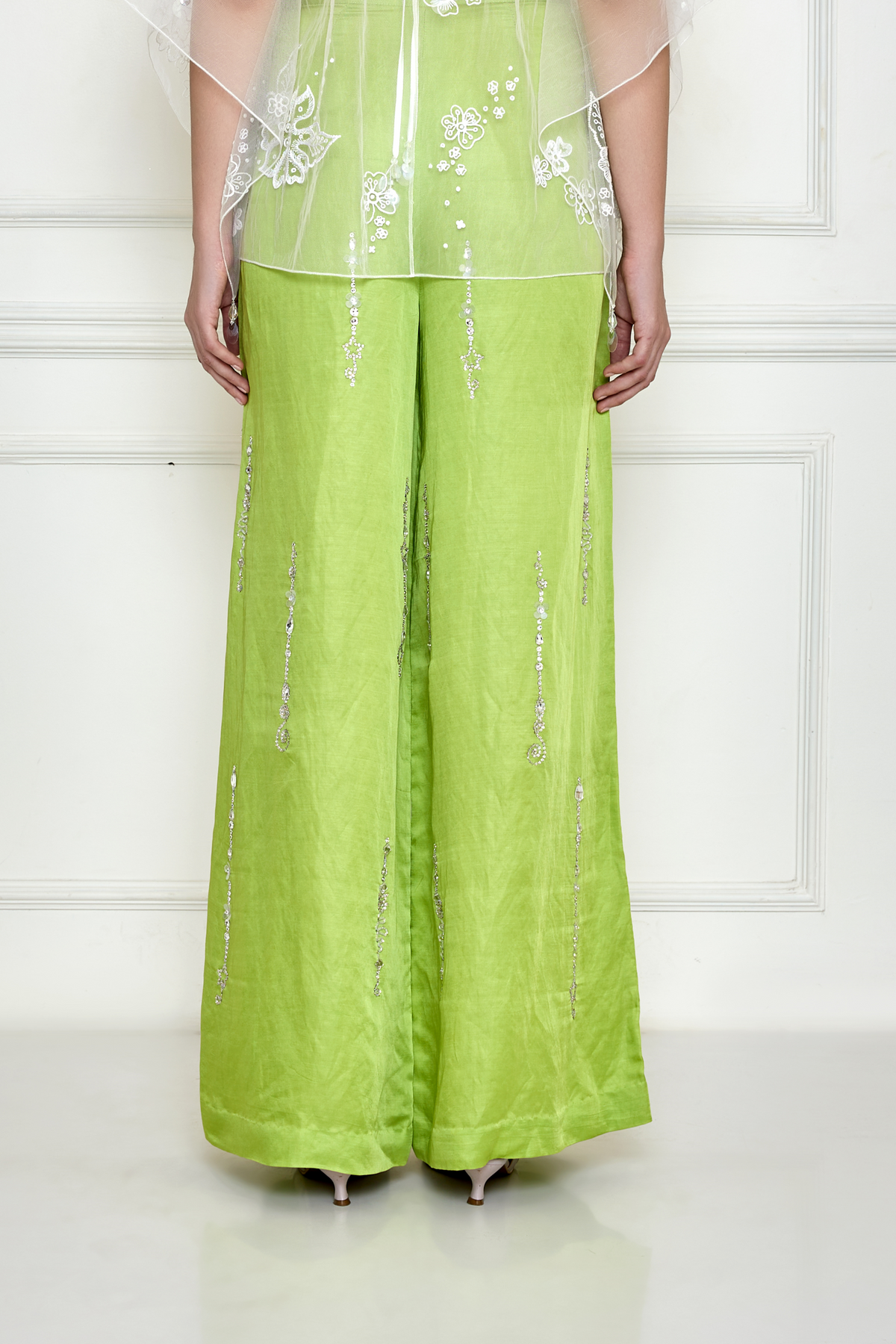 Green Linen Drawstring Trouser