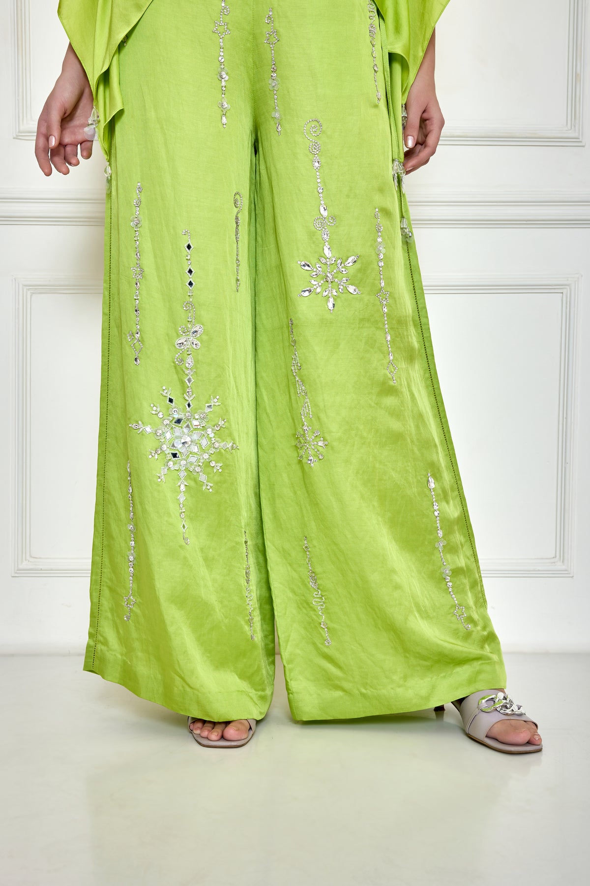 Green Linen Drawstring Trouser