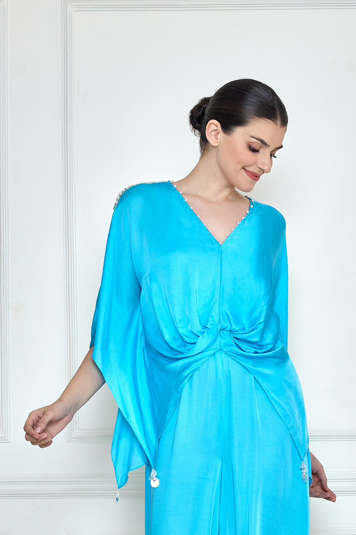 Vivid Sky Blue Kaftan