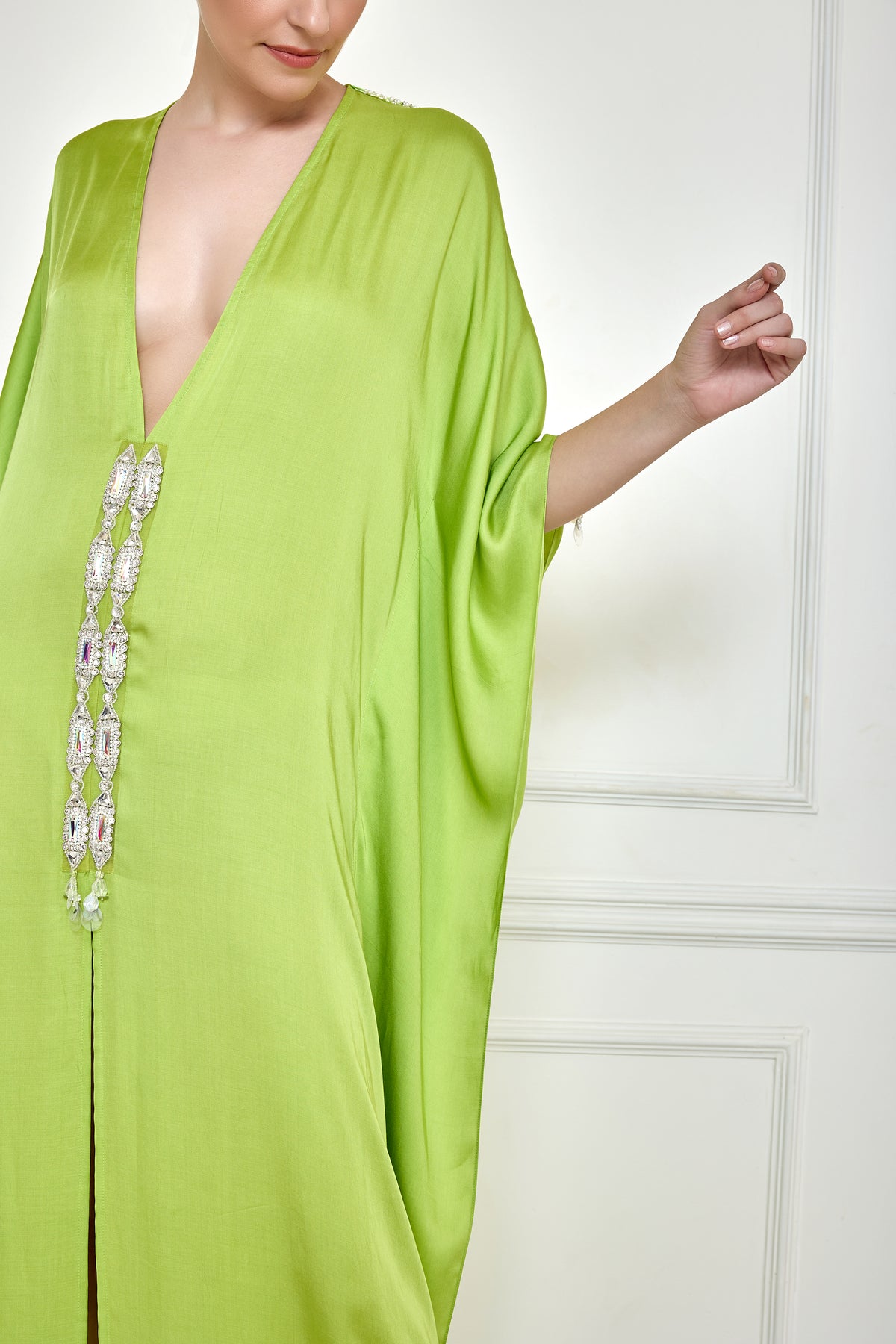 Citrus Green Long Kaftan