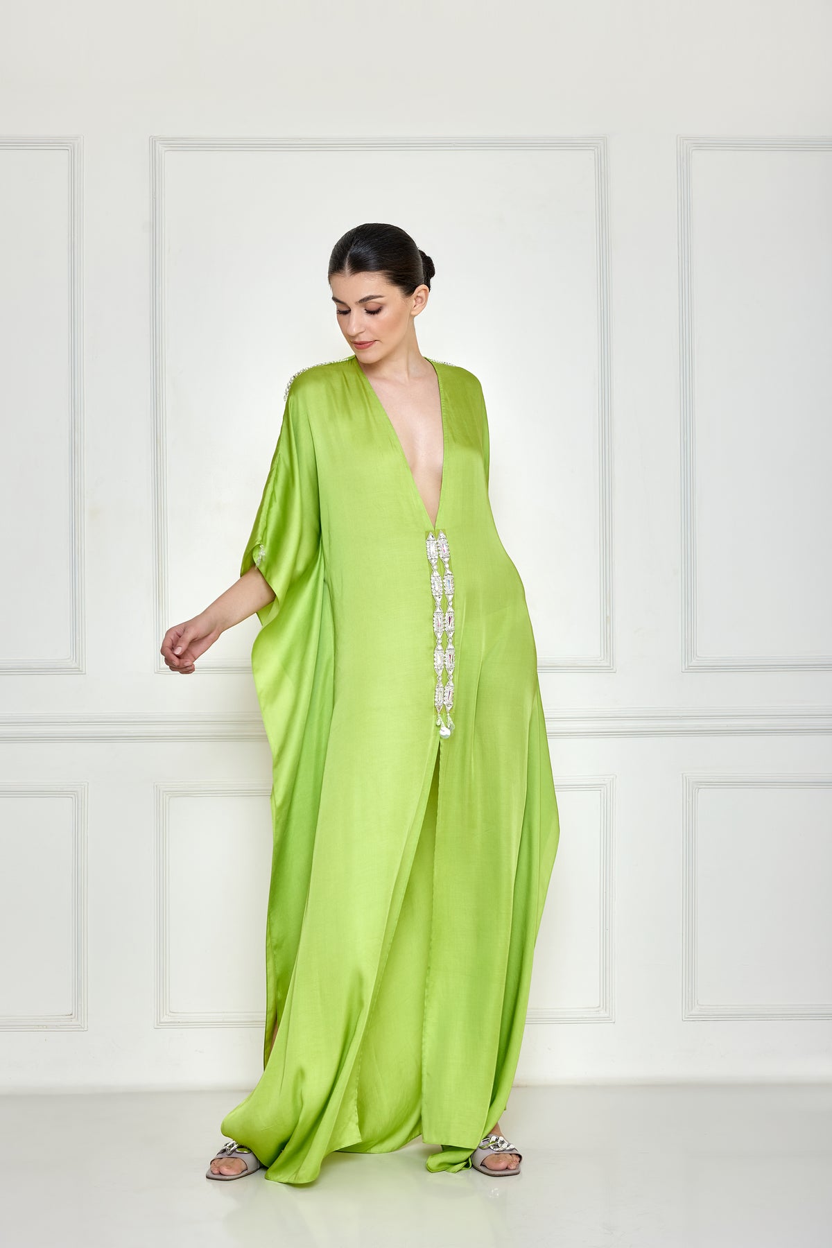 Citrus Green Long Kaftan