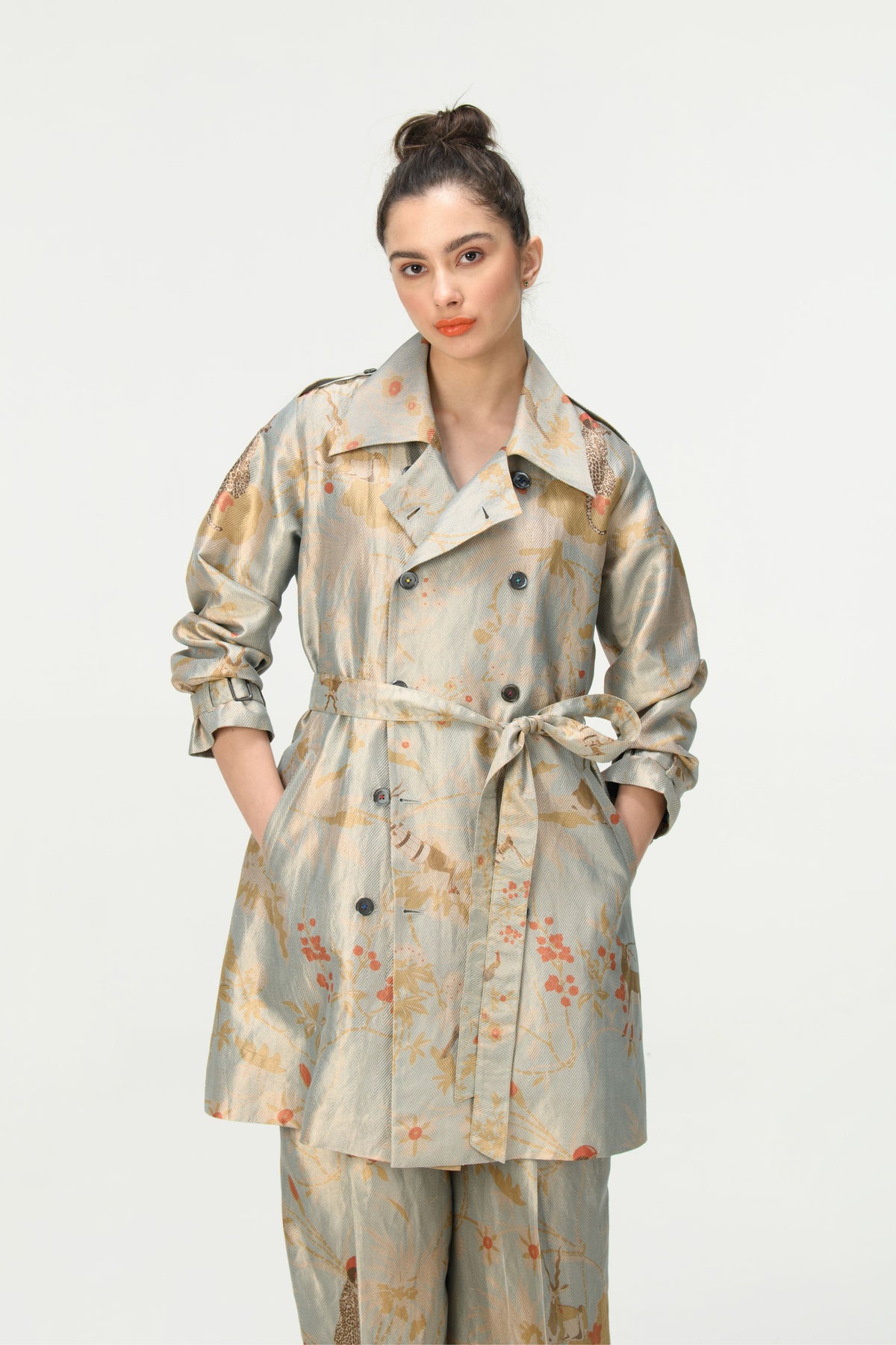 Ice Blue Trench Coat