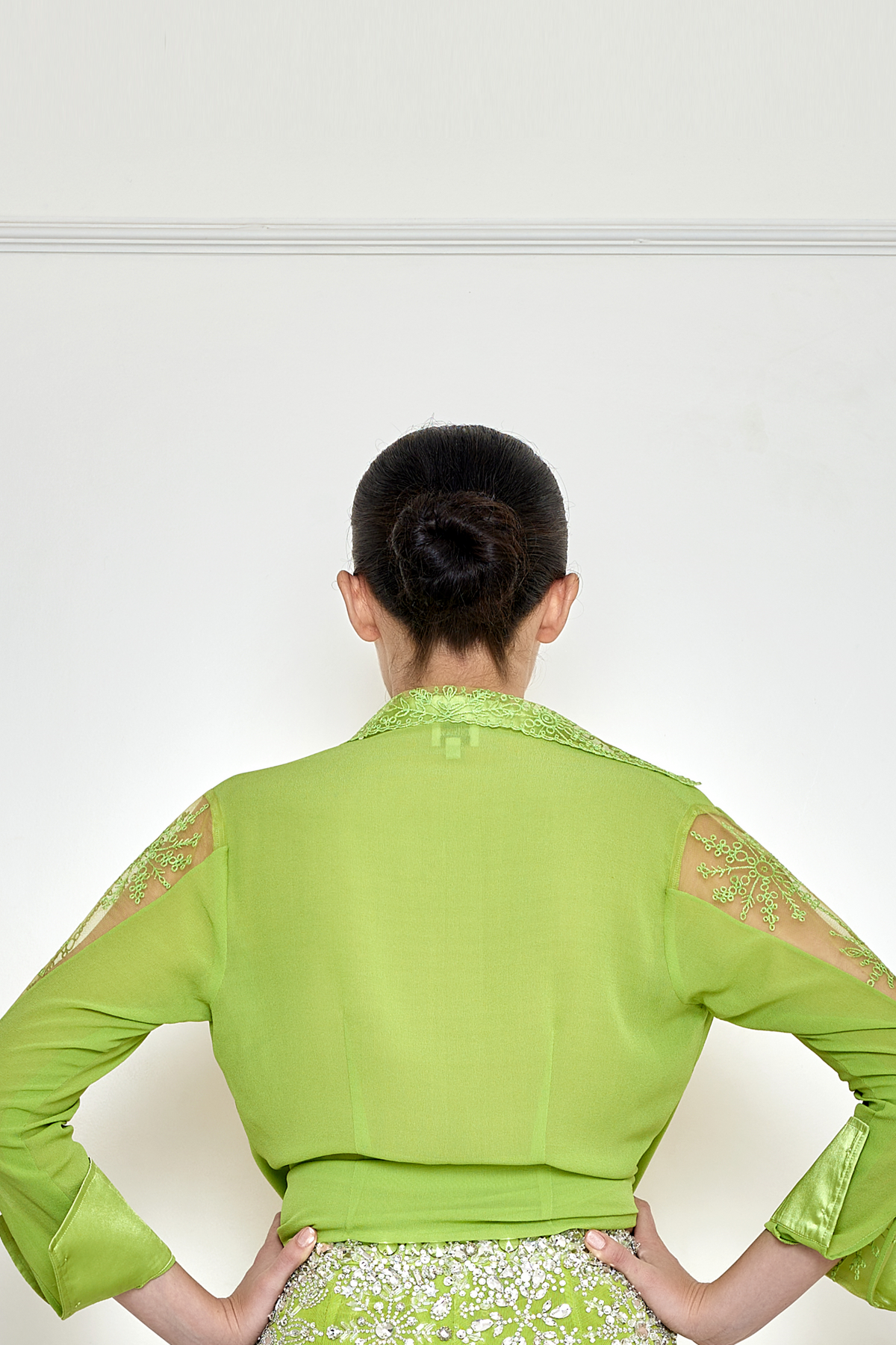 Citrus green georgette shirt