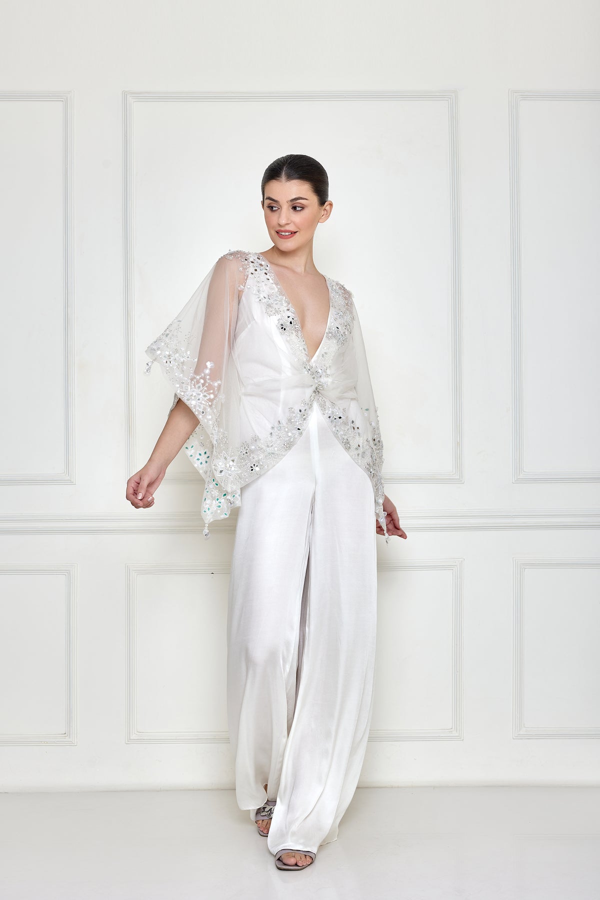 Frost White Net Mirror Jumpsuit