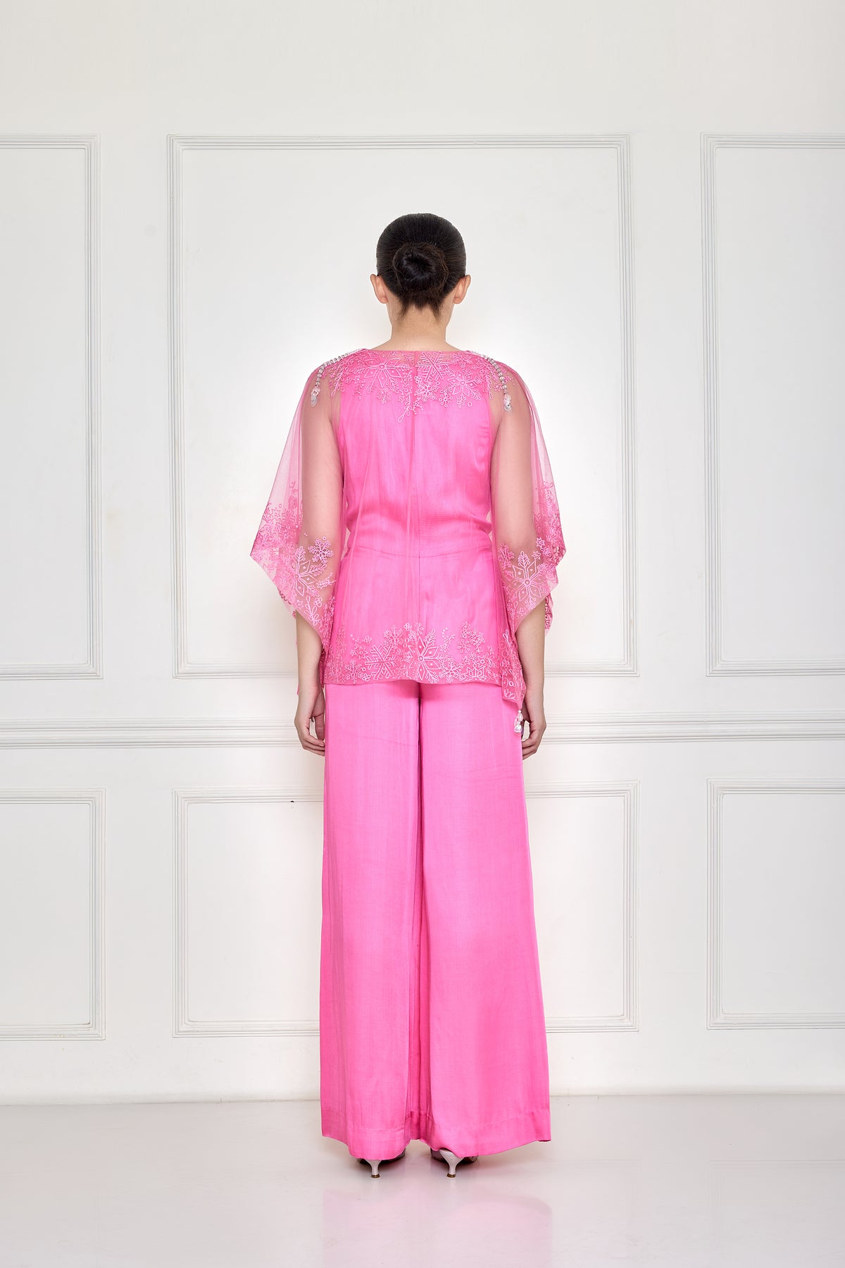 Pink Embroidered Jumpsuit