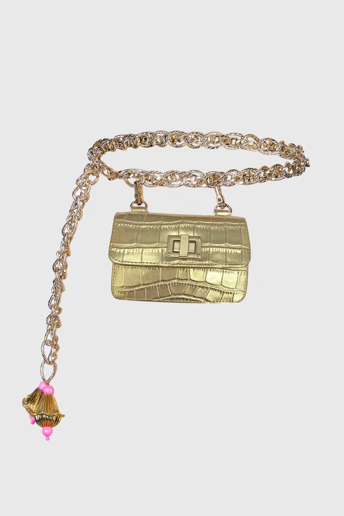 Gold Chain-link Belt Bag