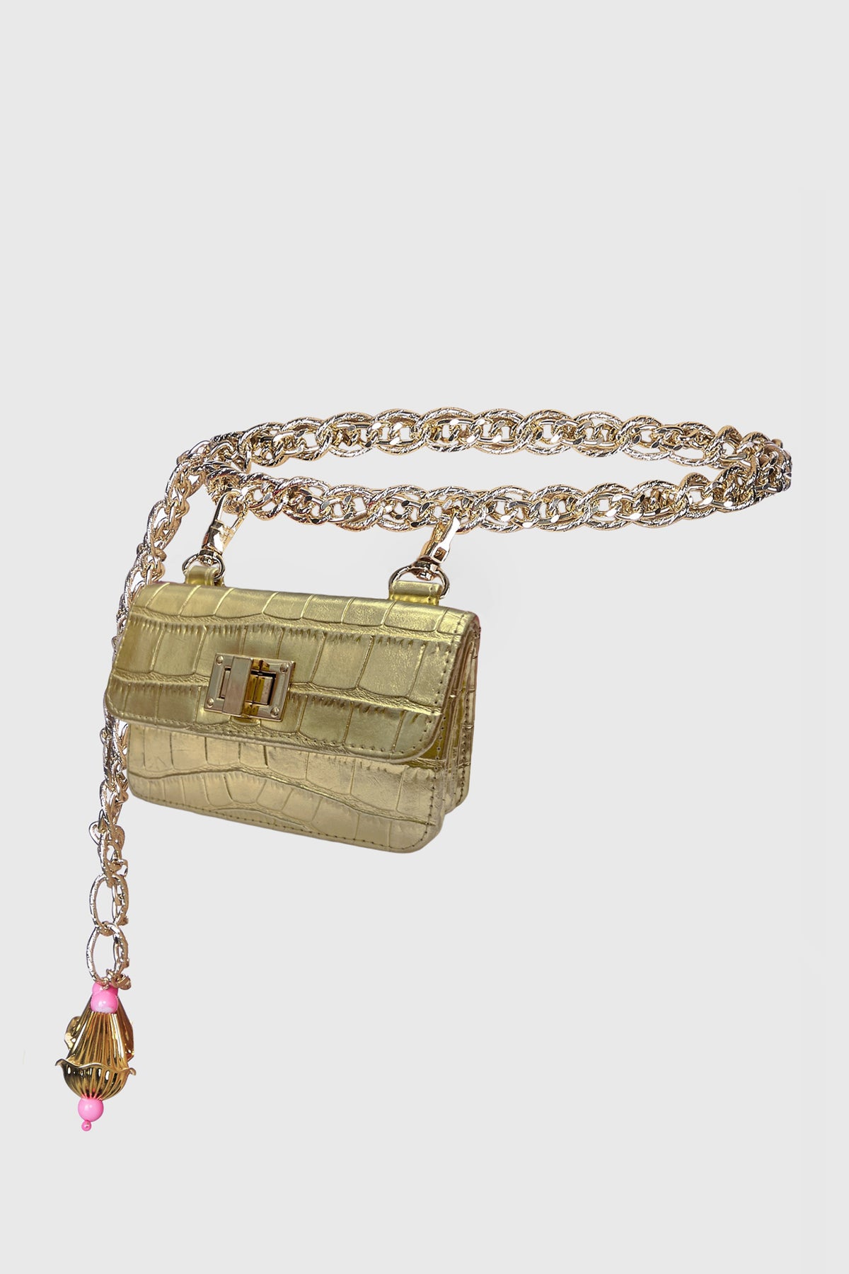 Gold Chain-link Belt Bag