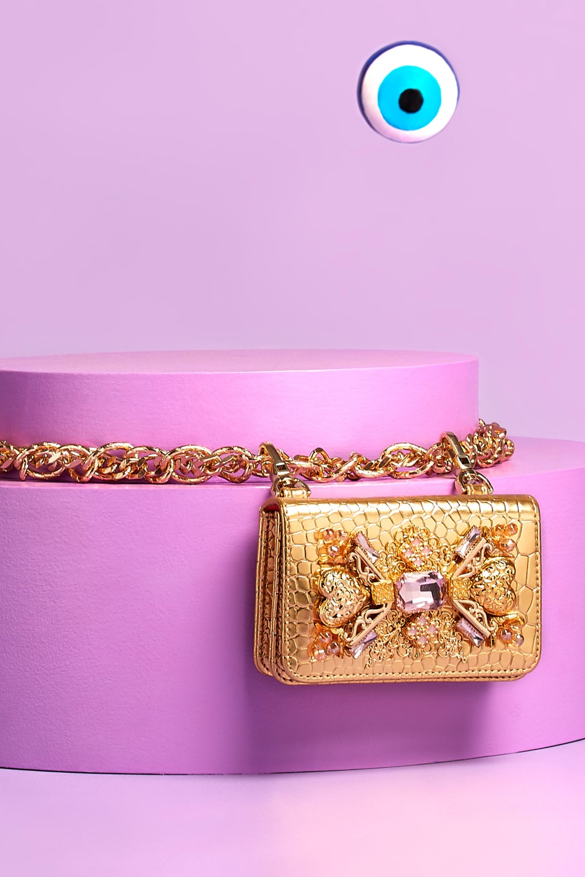 Luxe Gold Chain-link Belt Bag