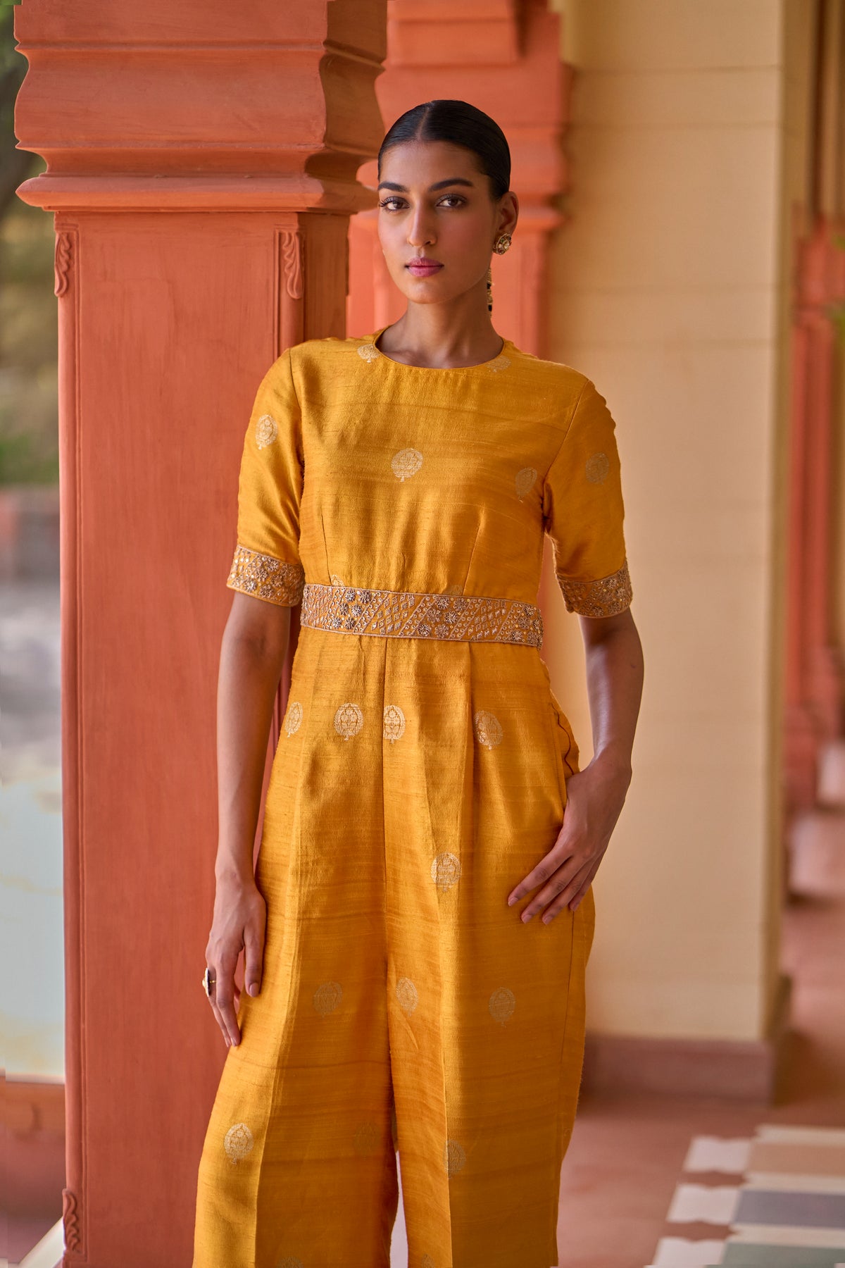 Kasundi Banarasi Silk Jumpsuit