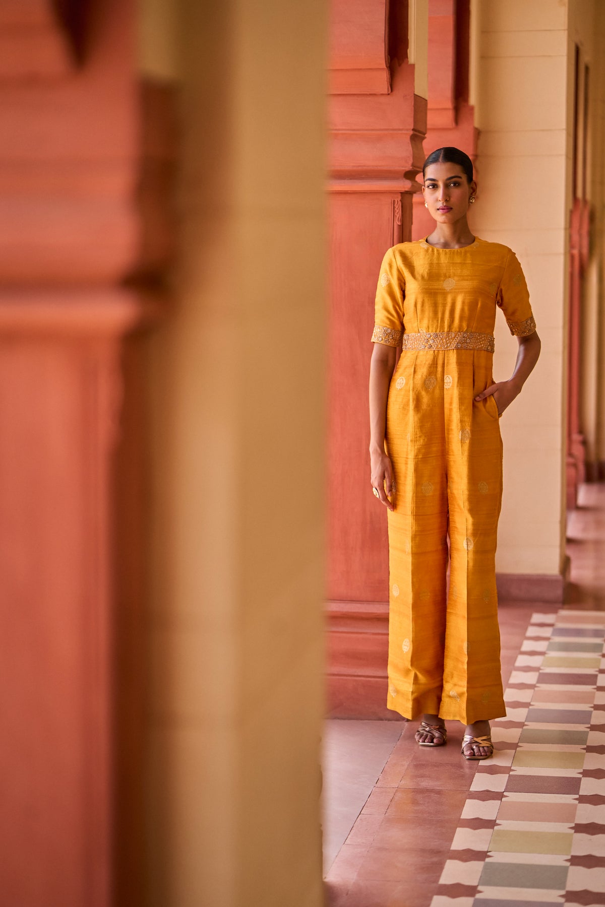 Kasundi Banarasi Silk Jumpsuit