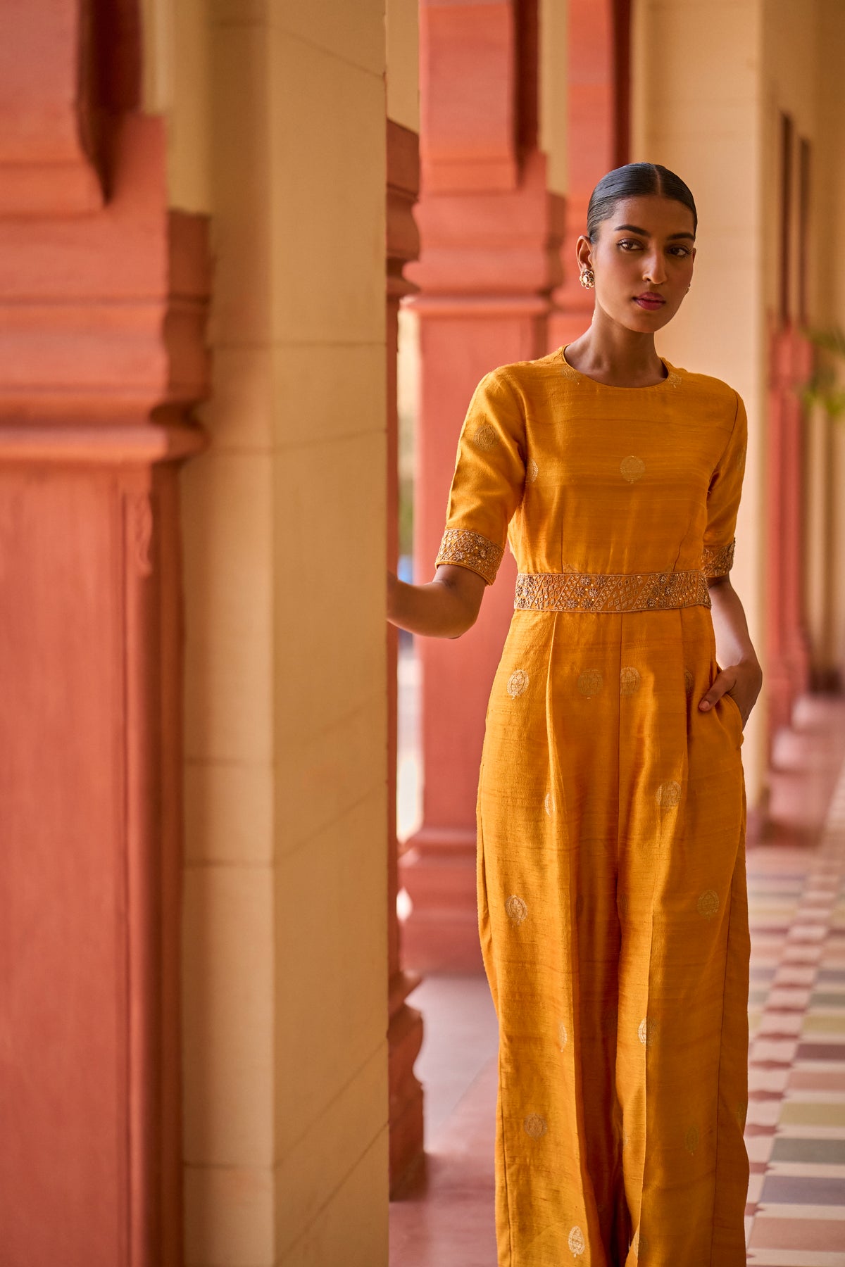 Kasundi Banarasi Silk Jumpsuit