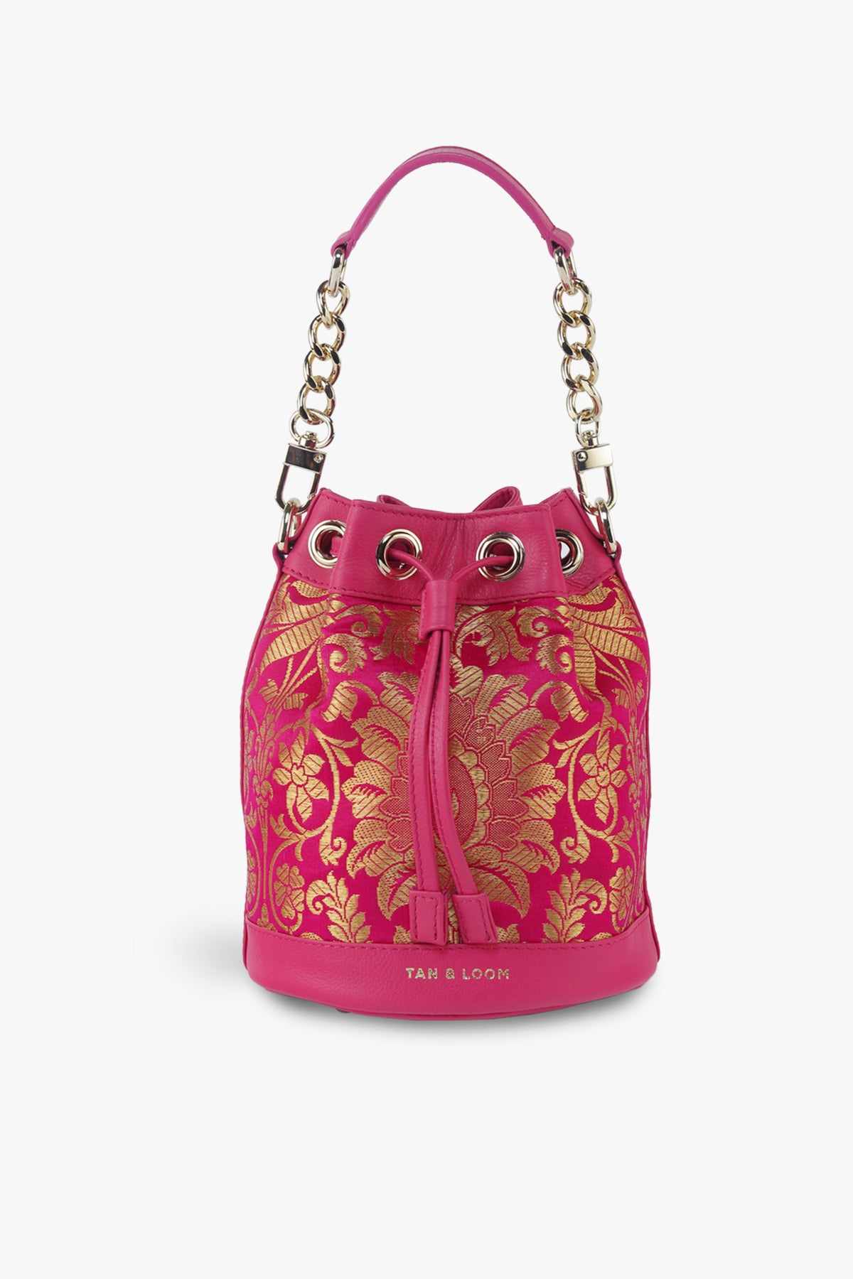 Rani Pink Brocade Bucket Bag