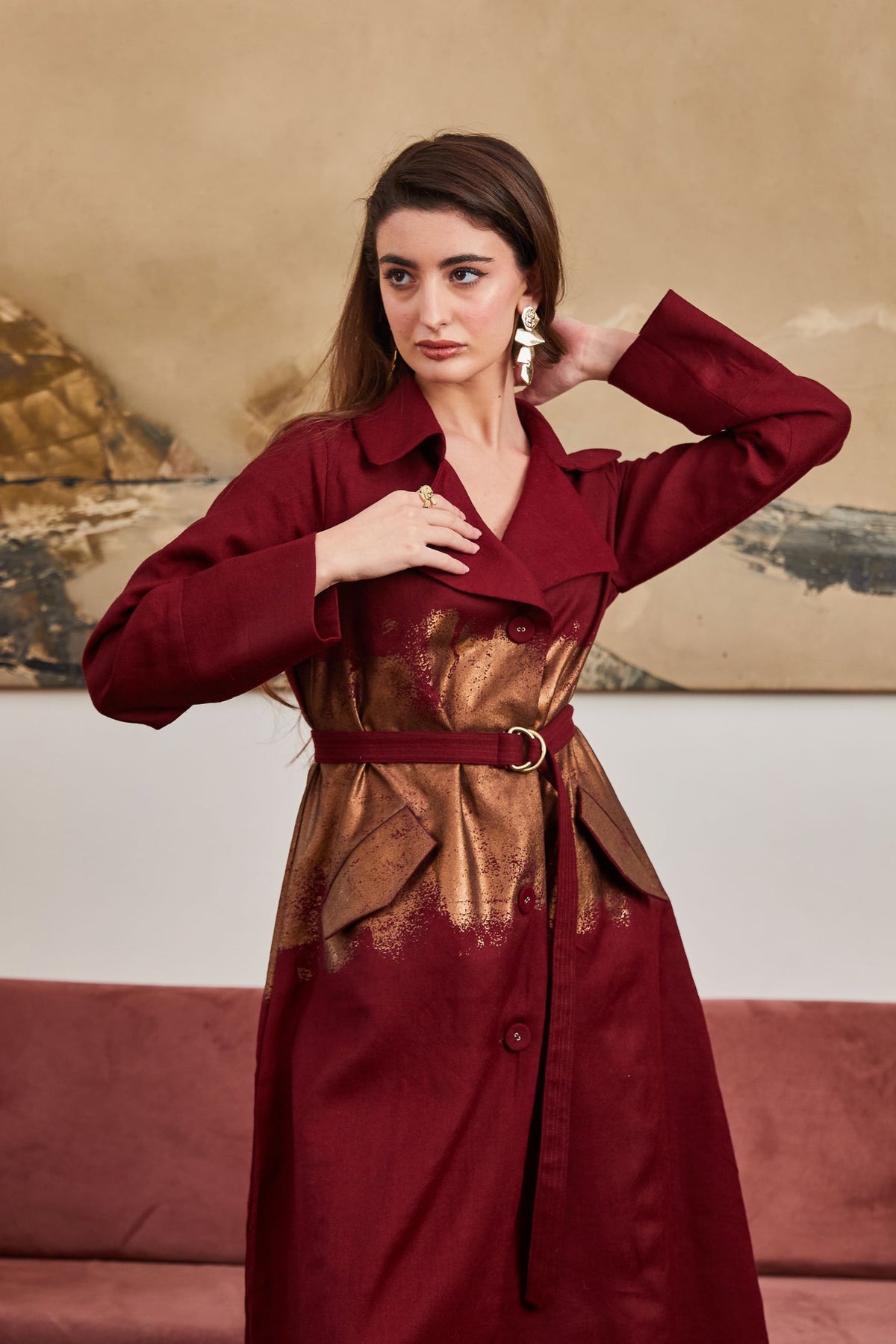 Blaze Maroon Trench