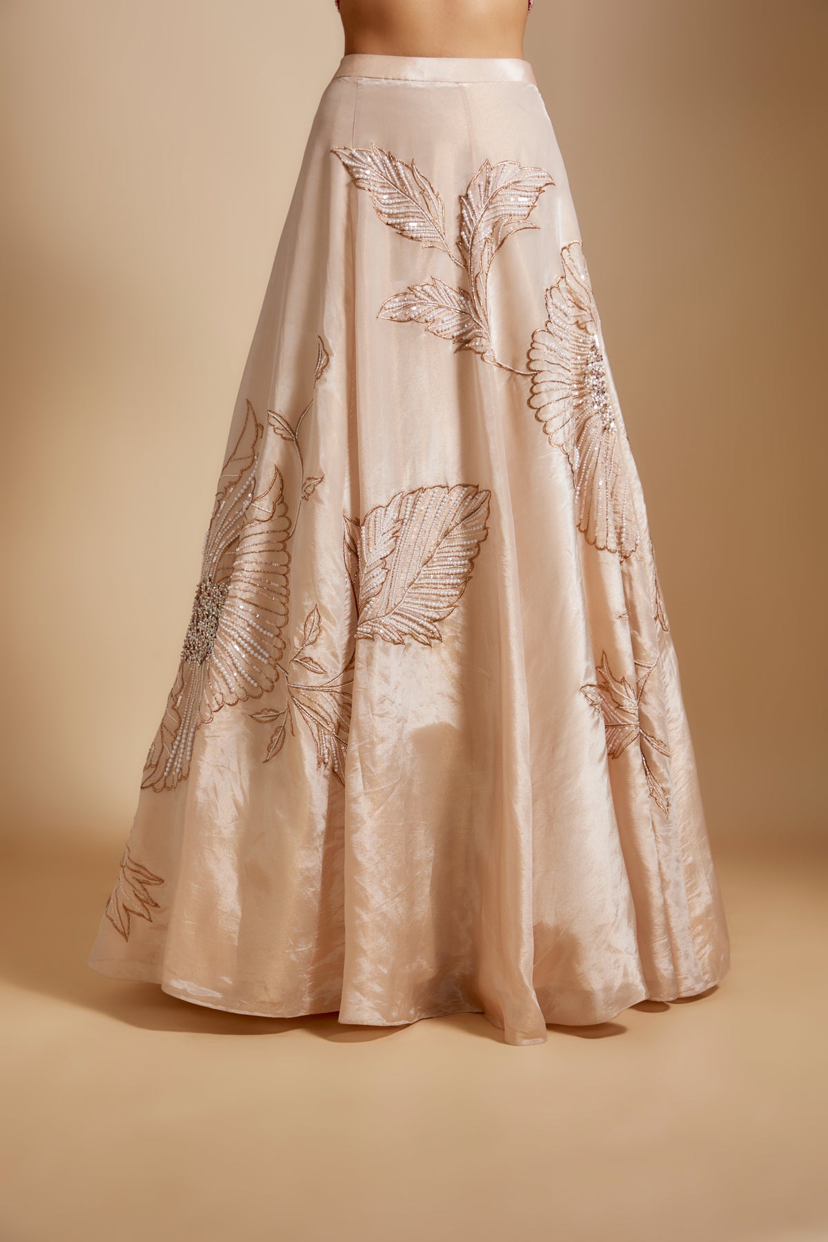 Peach Embroidered Lehenga