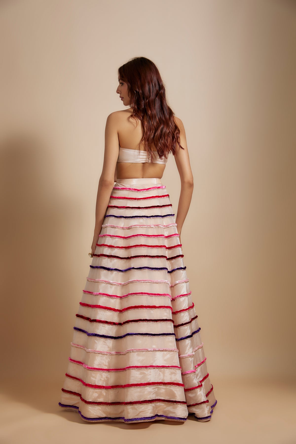 Peach Embroidered Lehenga With Blouse