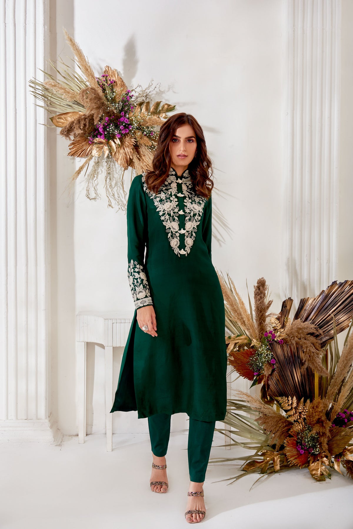 Emerald suta dori kurta set