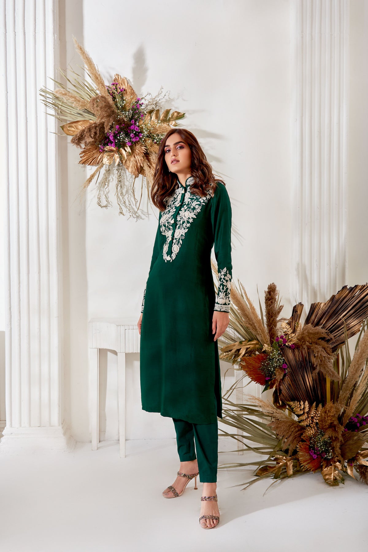 Emerald suta dori kurta set