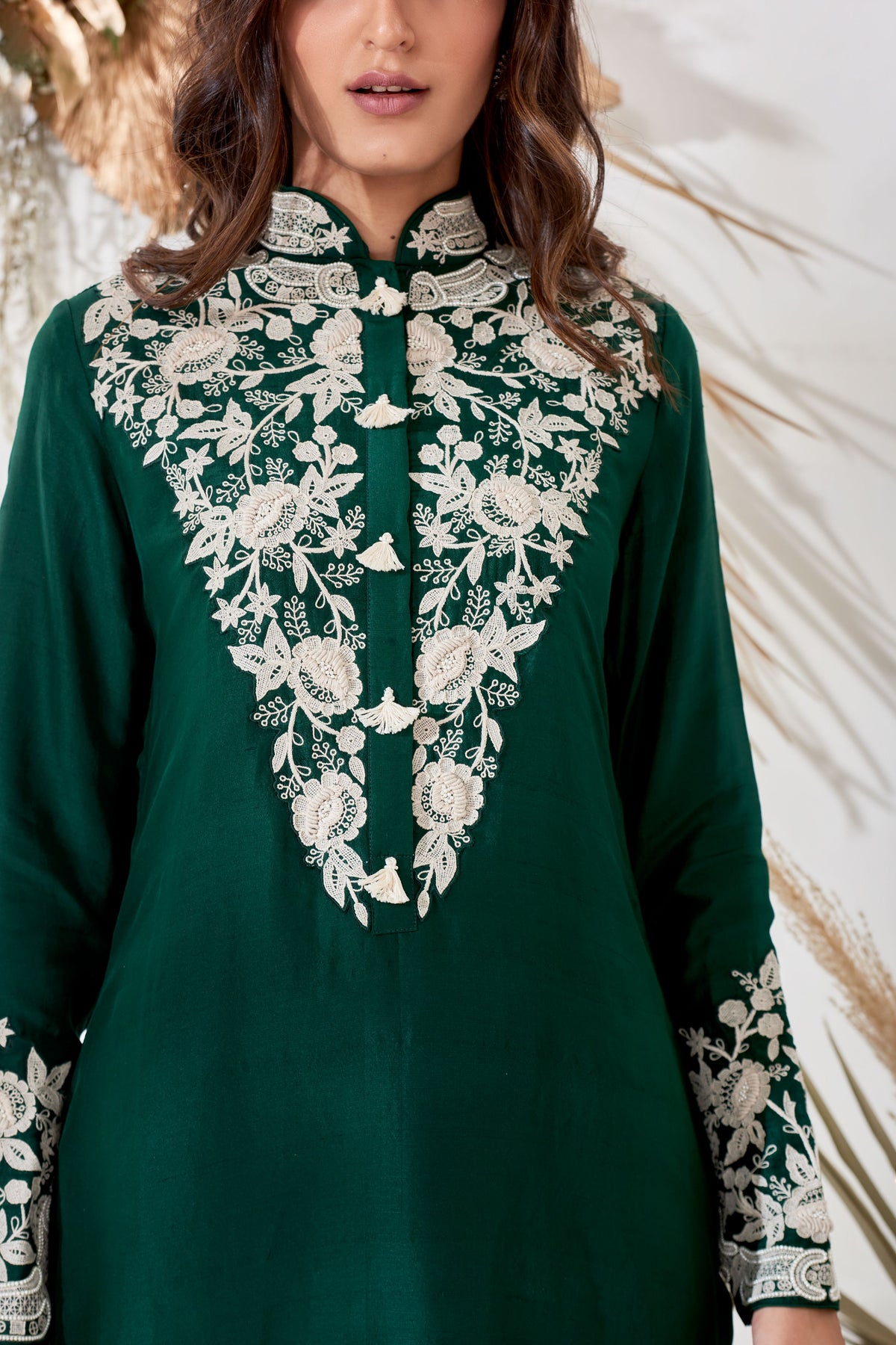 Emerald suta dori kurta set