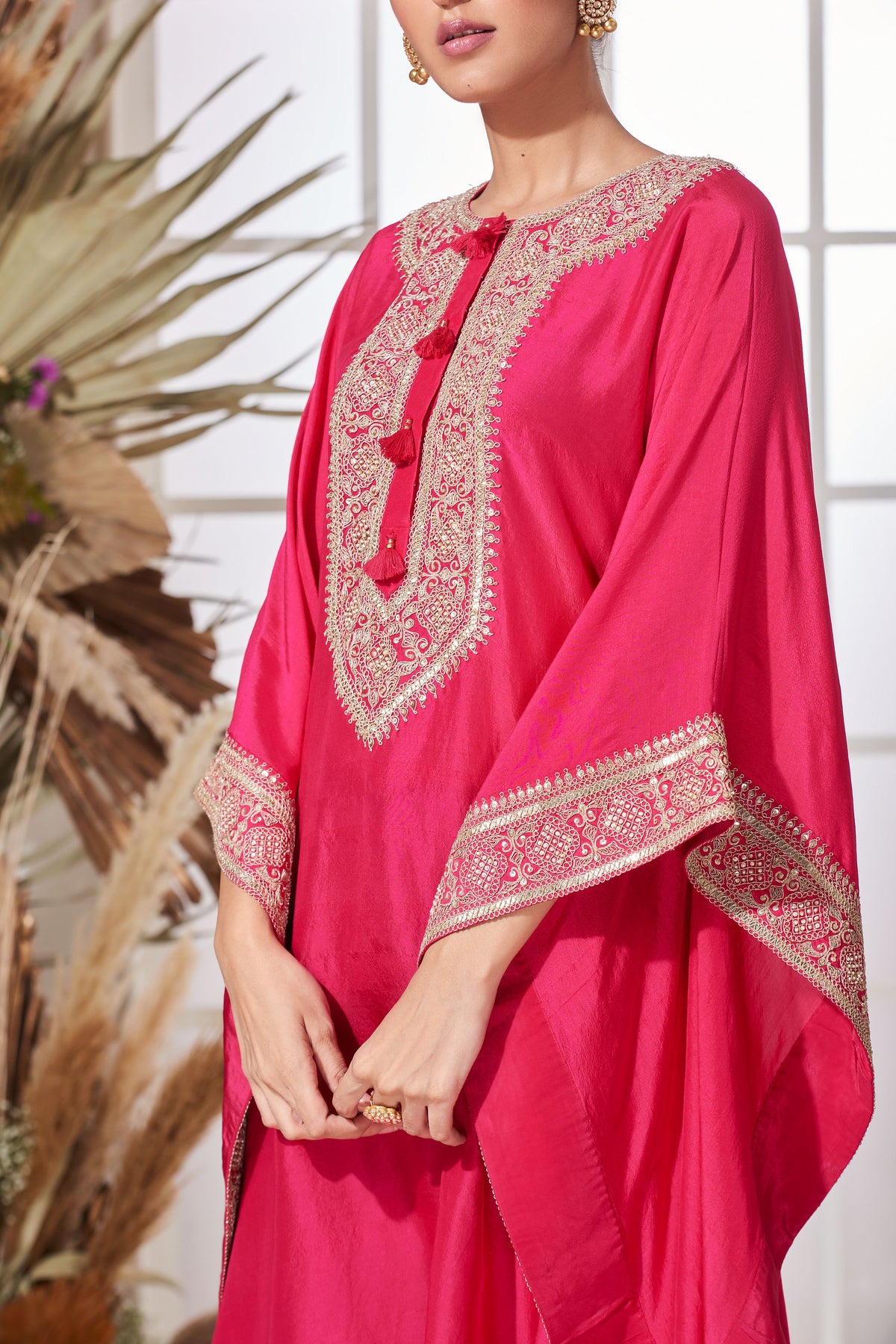 Yamuna fuchsia pink kaftan