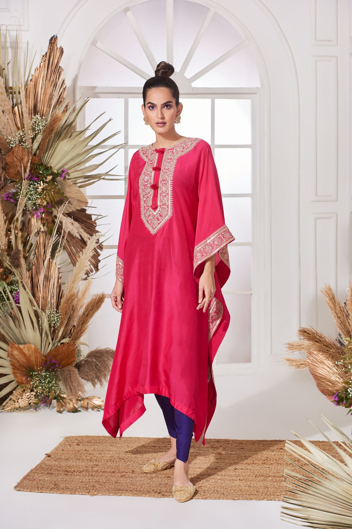 Yamuna fuchsia pink kaftan