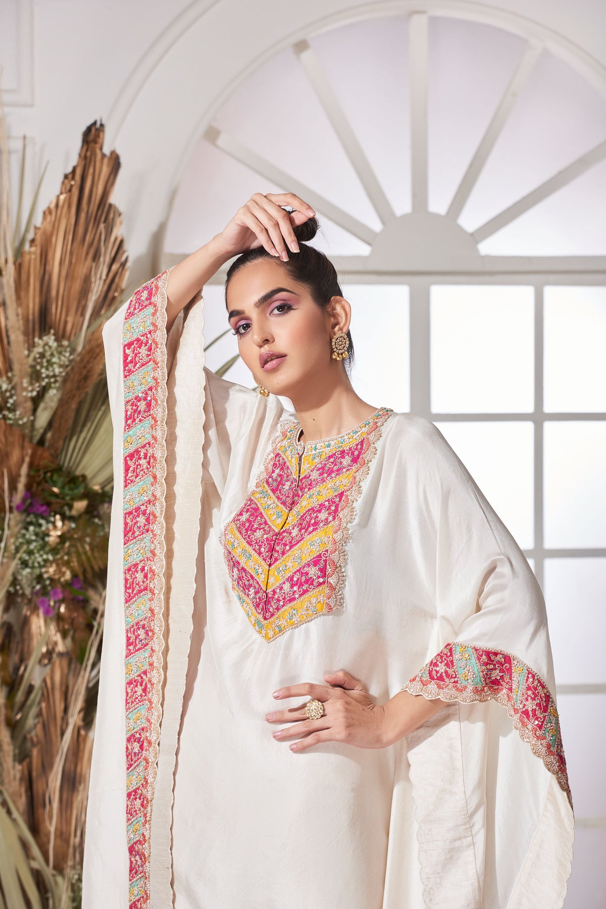 Saraswati ivory kaftan