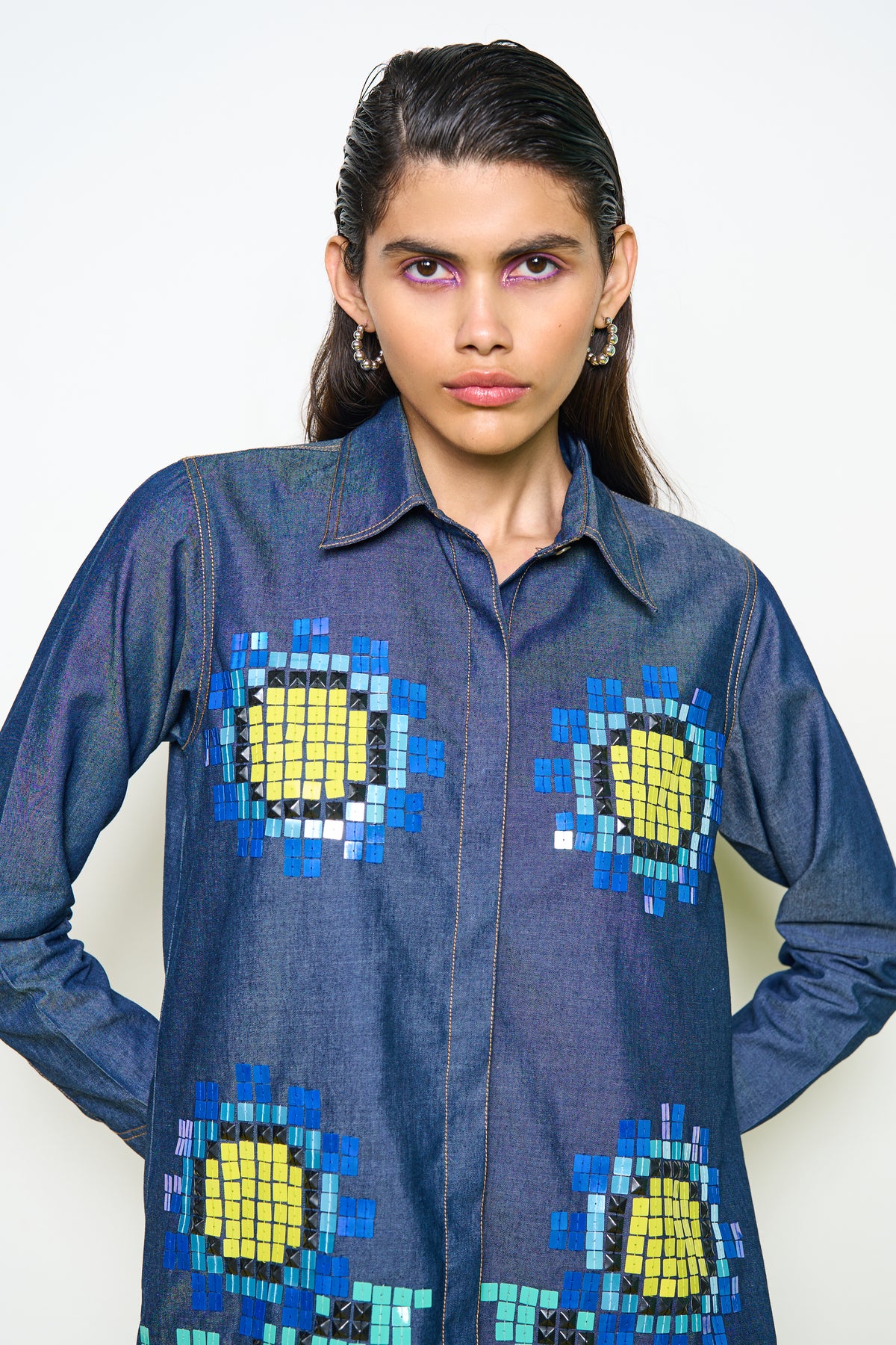 Denim Sunflower Shirt