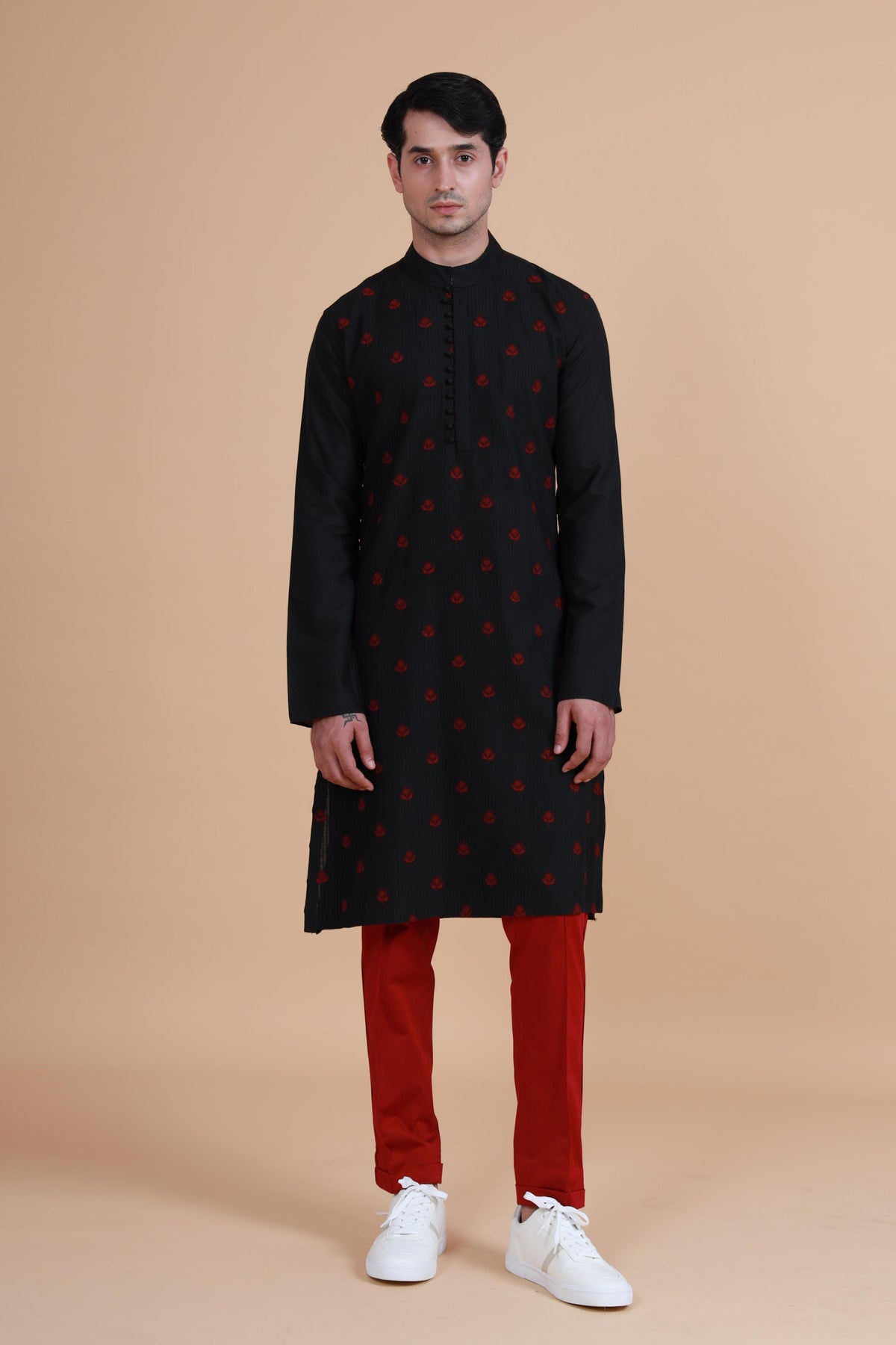 The Pintucked Butti Loop Button Kurta