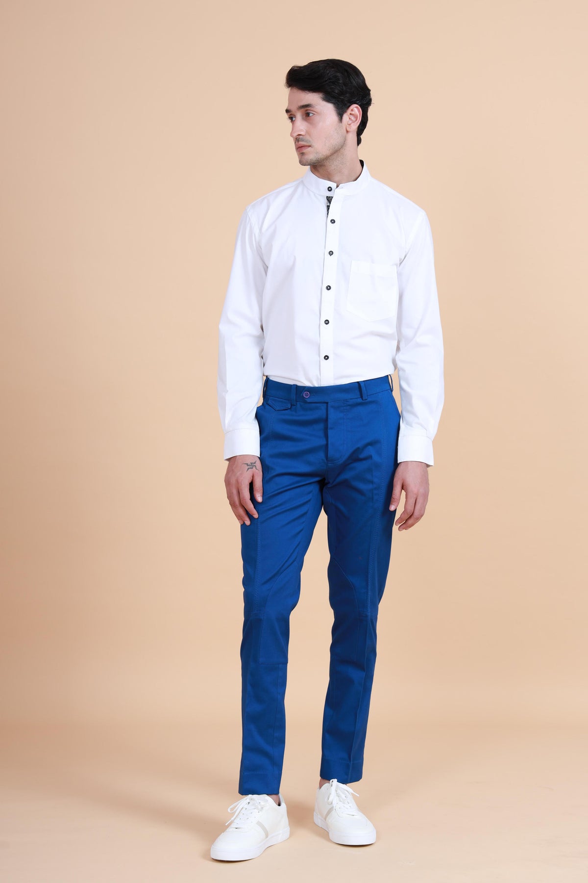 Blue Stylised Tapered Pant