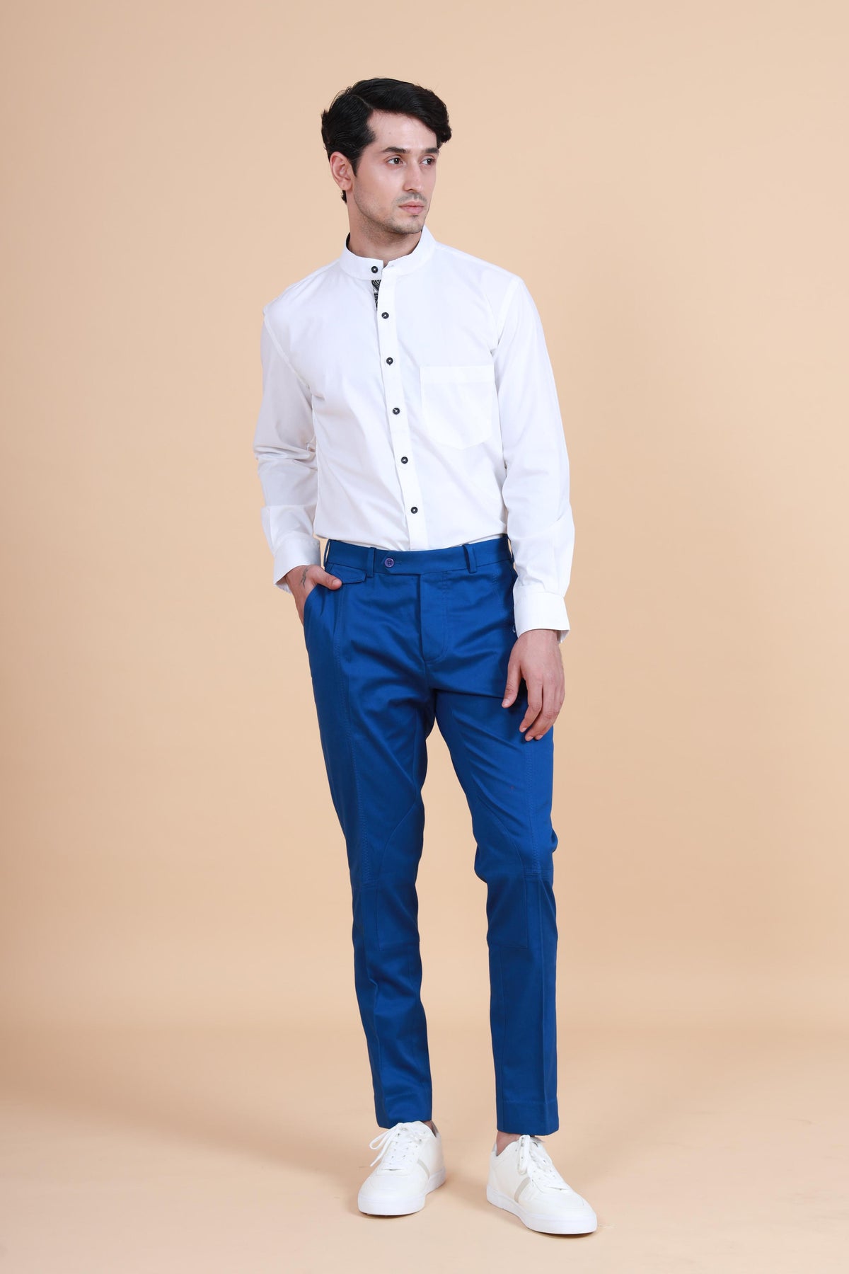 Blue Stylised Tapered Pant