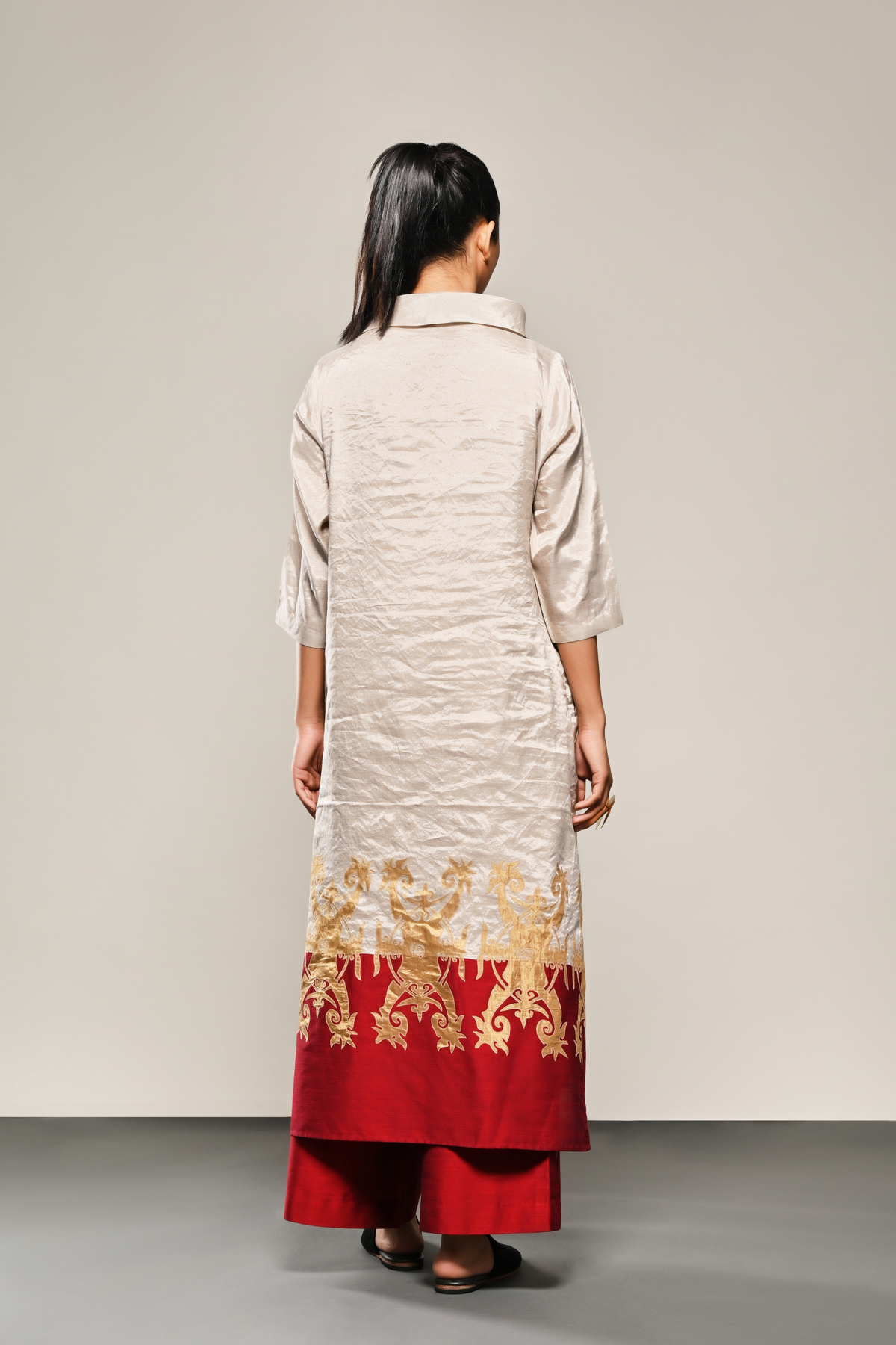 Gold Leaf Pearl Tissue Horse Tunic And Pants