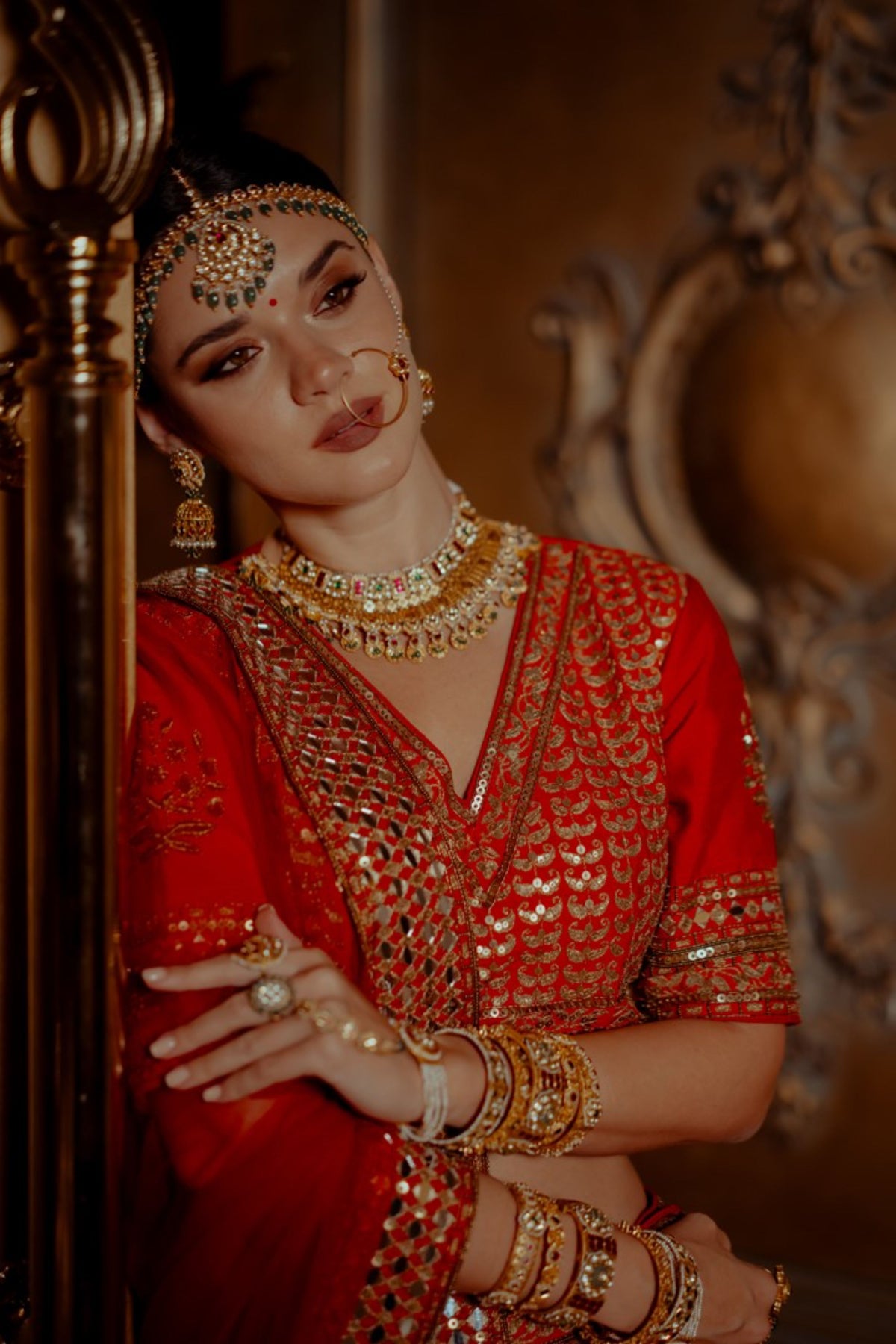 Ashani Red Bridal Lehanga Set