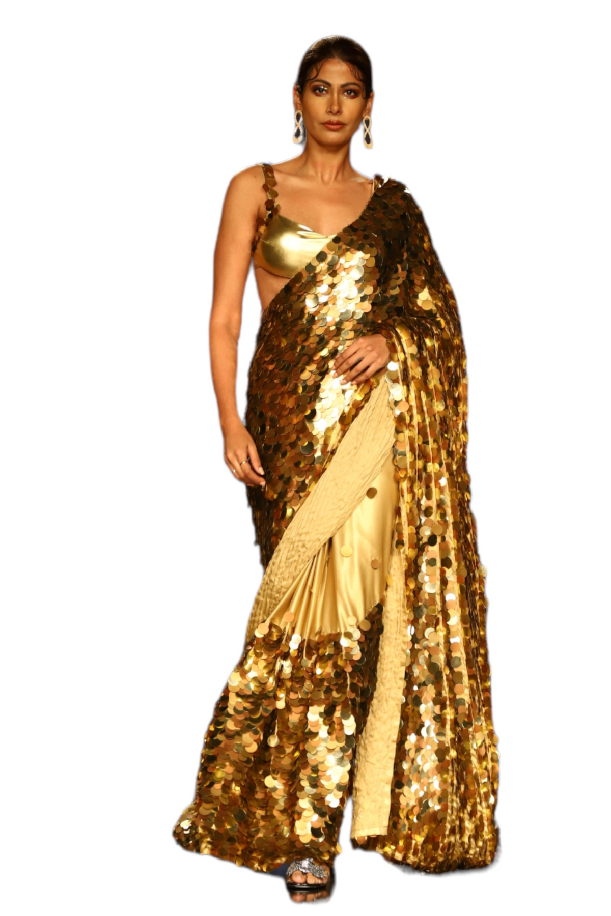 Gold Sequin Saree