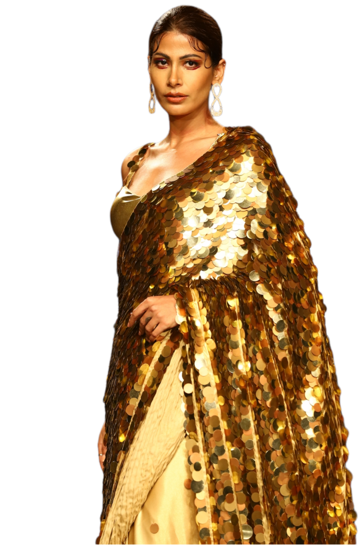 Gold Sequin Saree