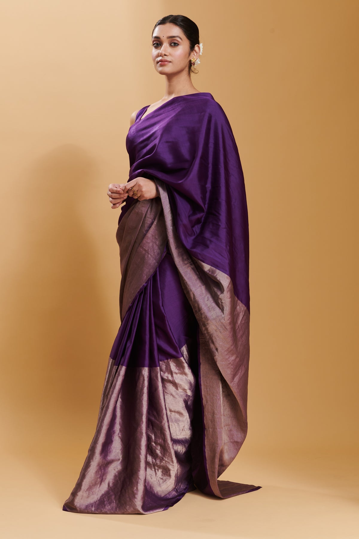 Purple Confluence Silk Satin  Saree